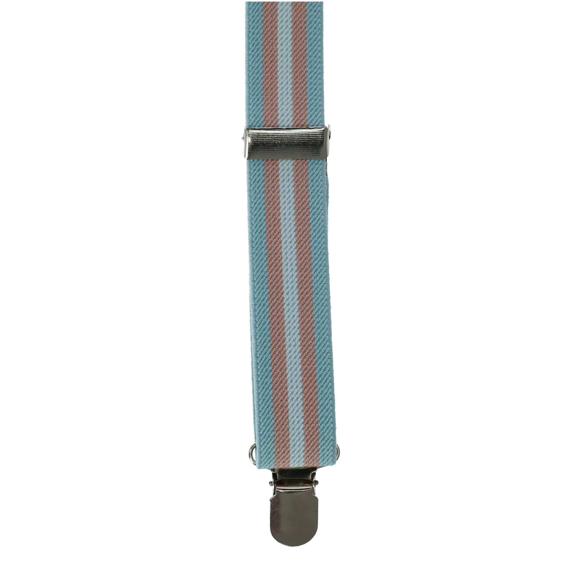 CTM® Stripe Trans Pride Clip-End Suspenders - Blue