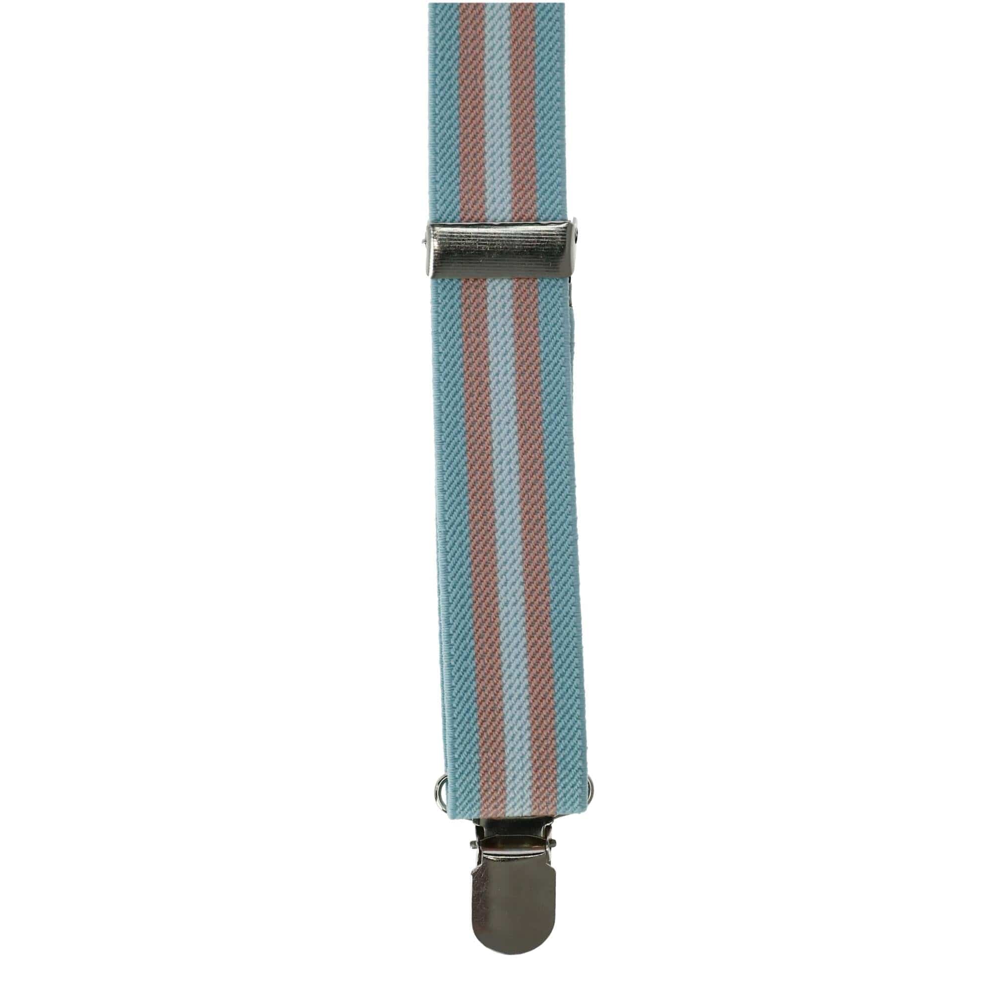 CTM® Stripe Trans Pride Clip-End Suspenders - Blue