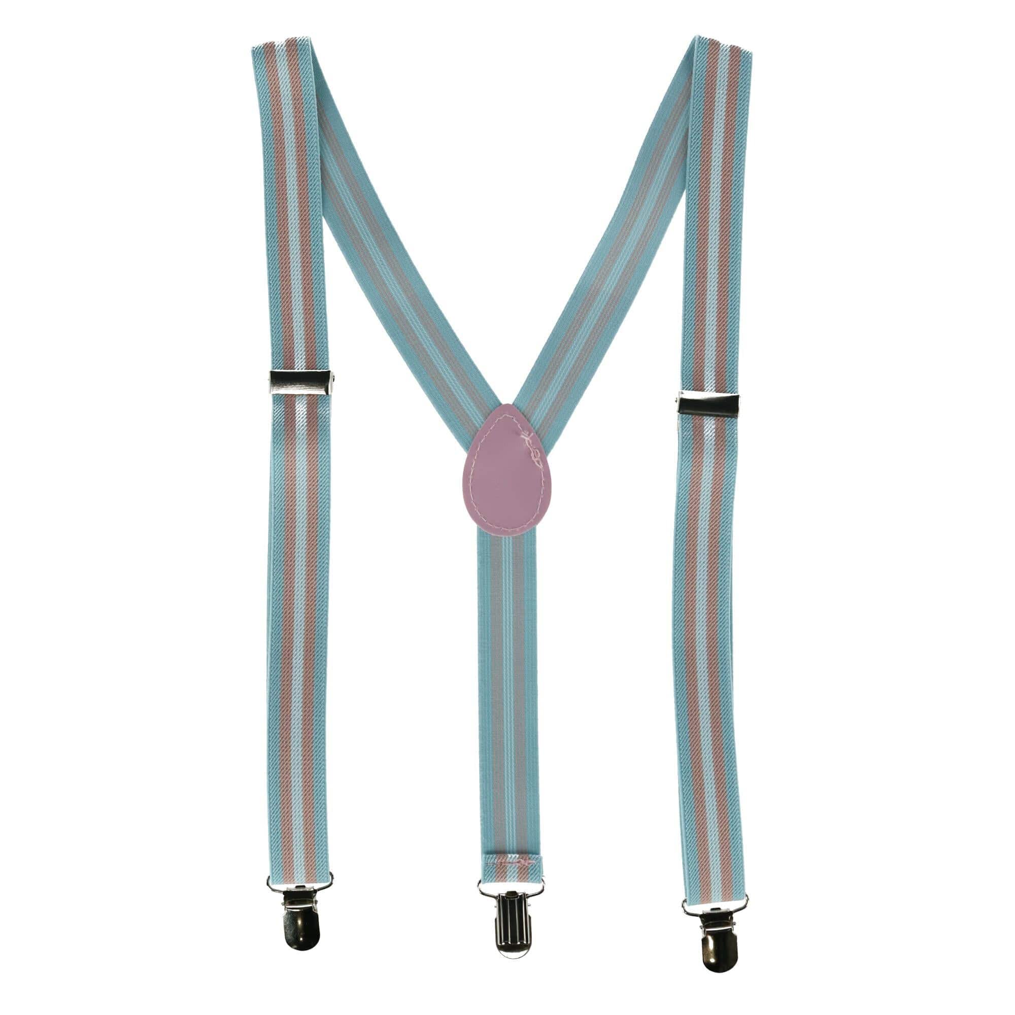CTM® Stripe Trans Pride Clip-End Suspenders - Stripe Trans Pride Clip-End Suspenders