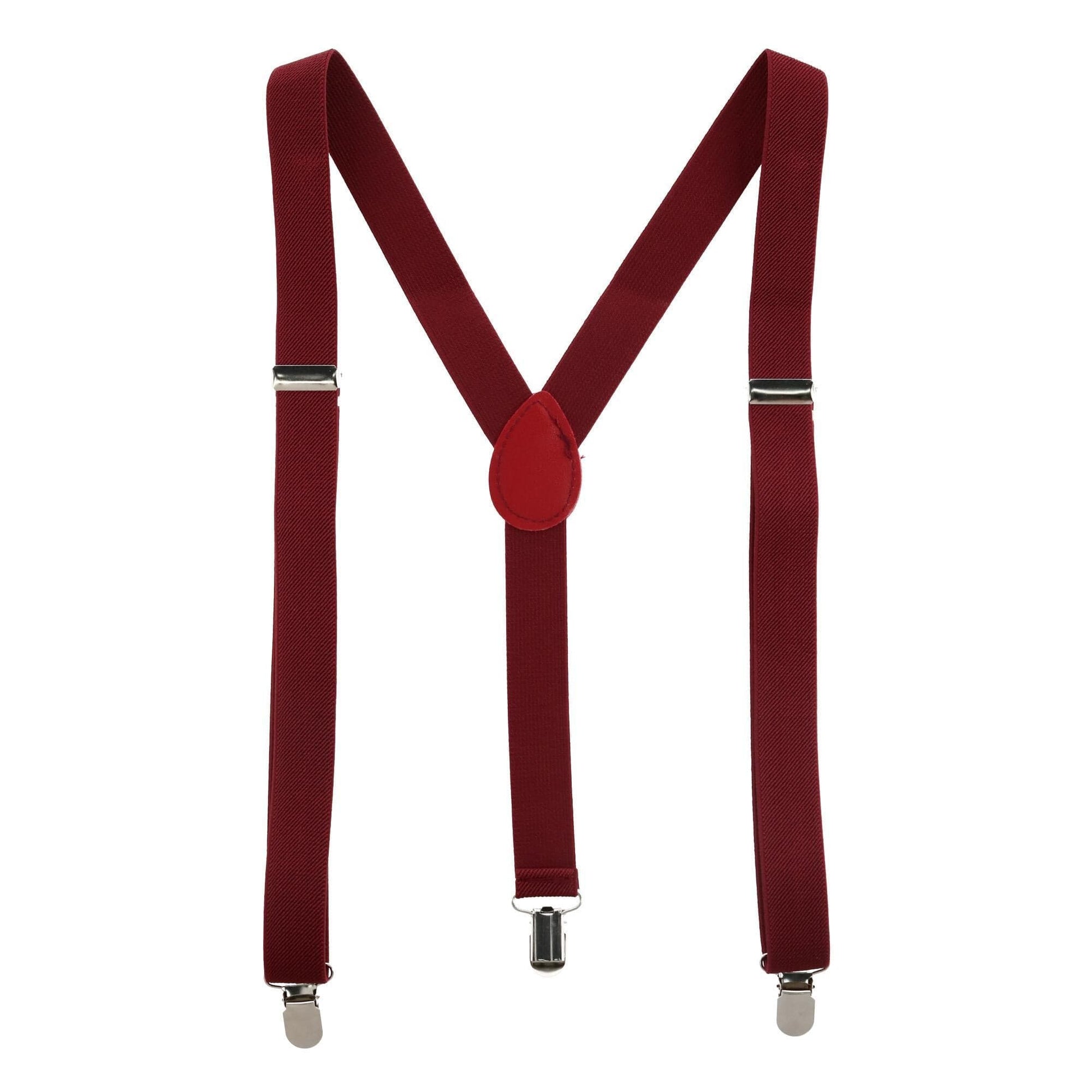 CTM® Men's Solid Fashion Color Bow Tie and Suspender Set - Burgundy