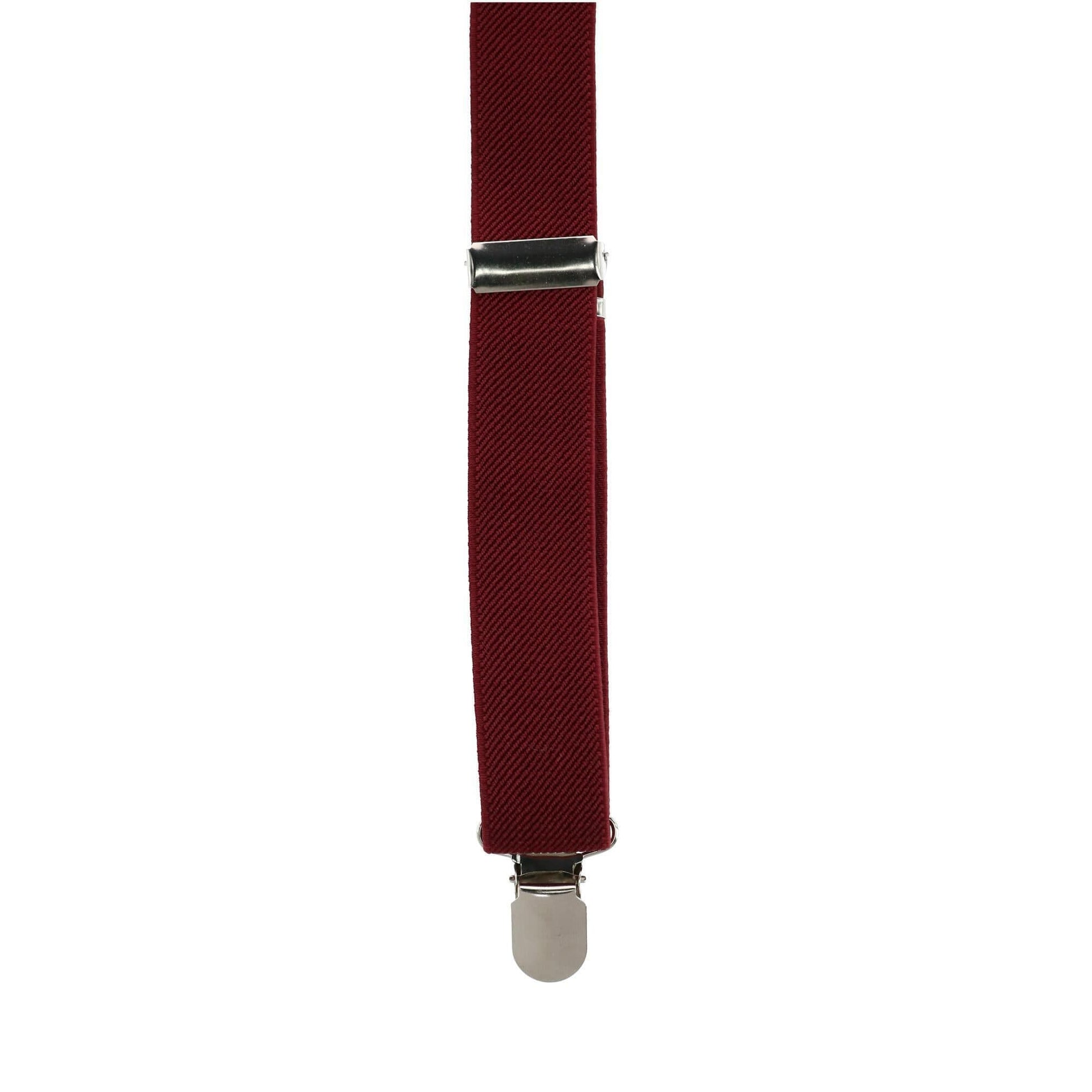 CTM® Men's Solid Fashion Color Bow Tie and Suspender Set - Burgundy