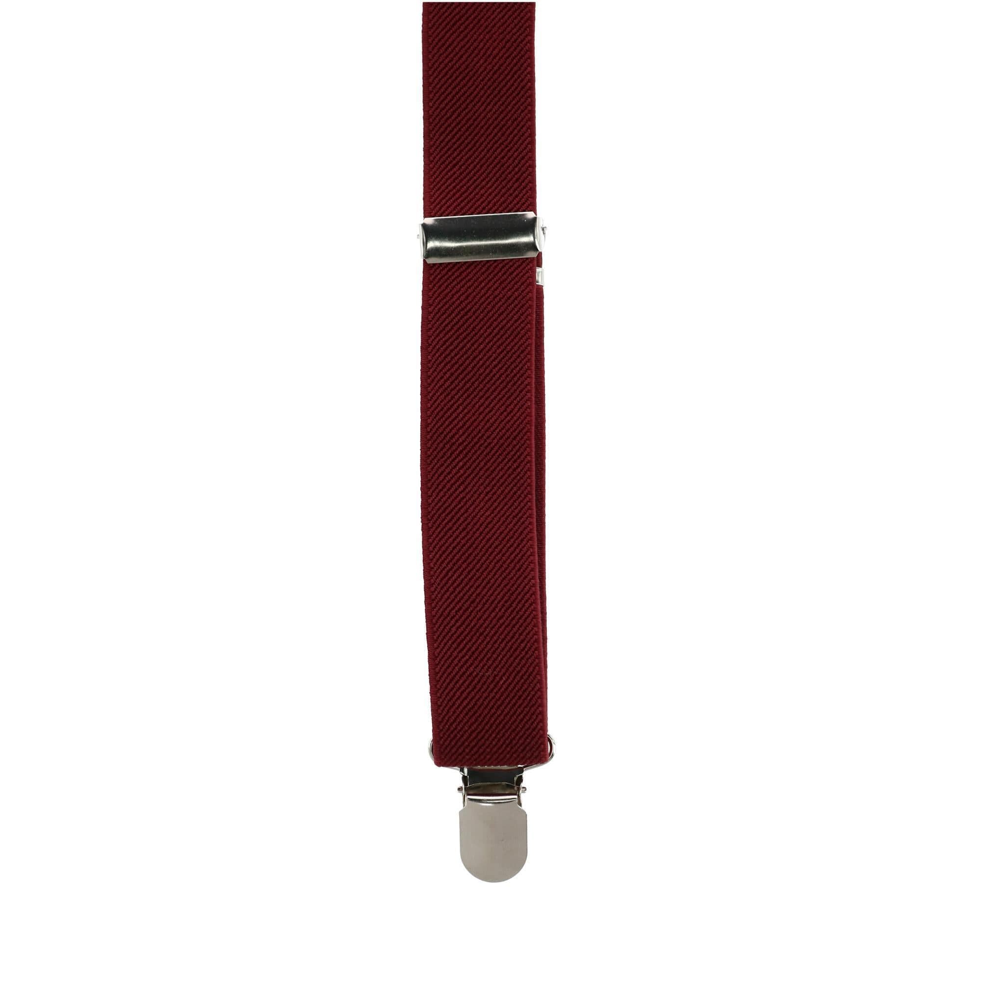 CTM® Men's Solid Fashion Color Bow Tie and Suspender Set - Burgundy
