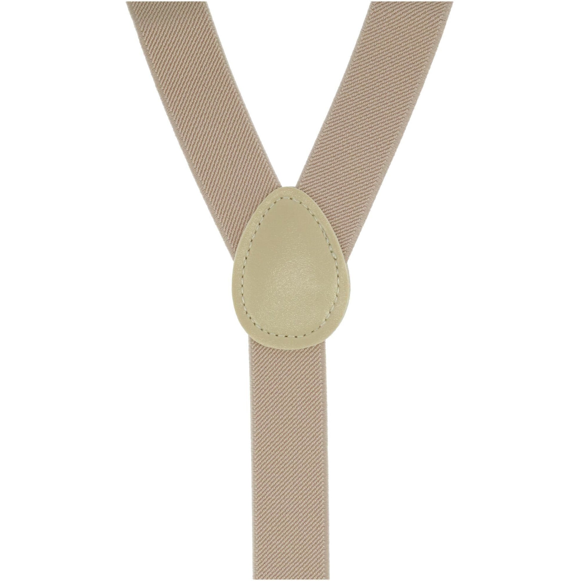 CTM® Men's Solid Fashion Color Bow Tie and Suspender Set - Cream