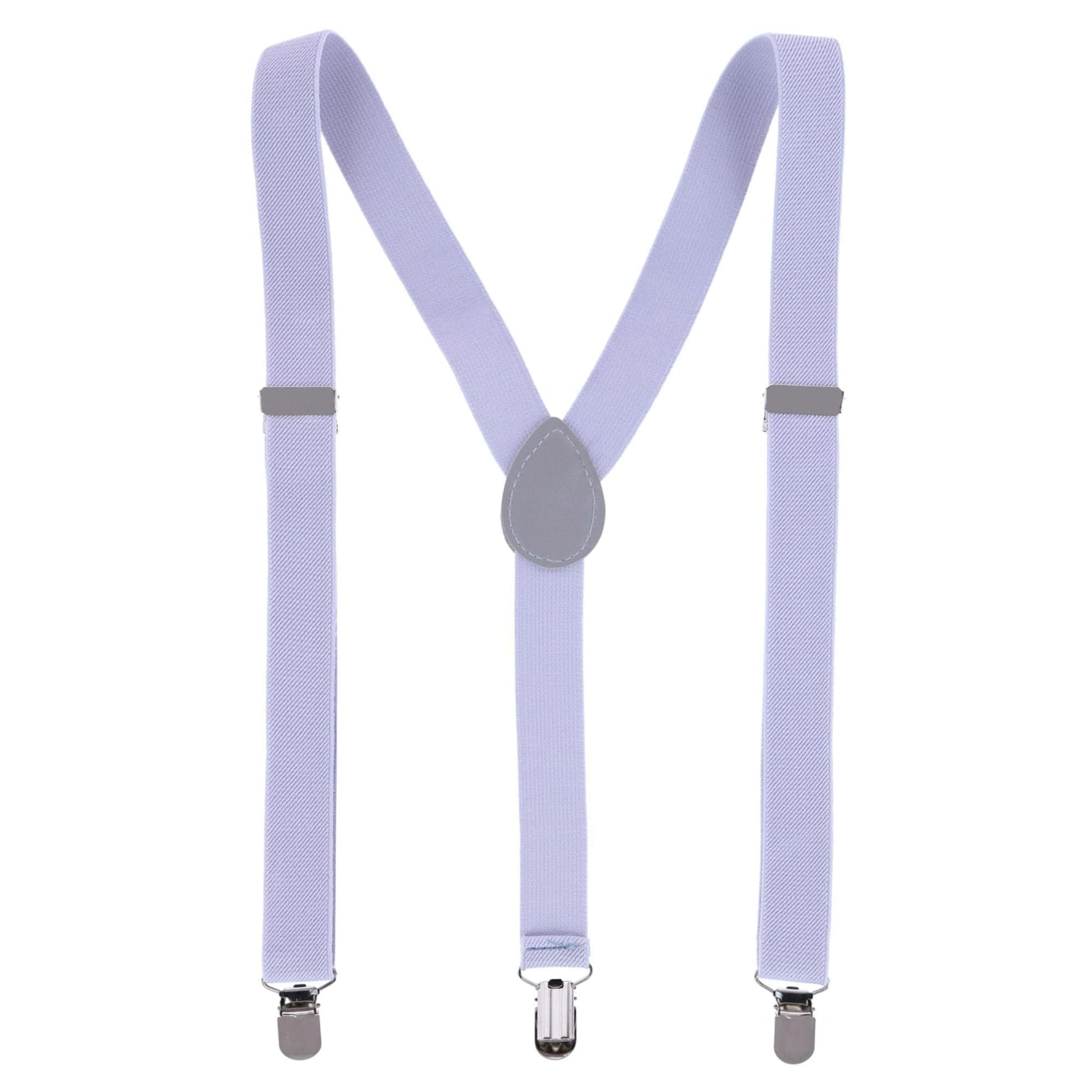 CTM® Men's Solid Fashion Color Bow Tie and Suspender Set - Light Grey