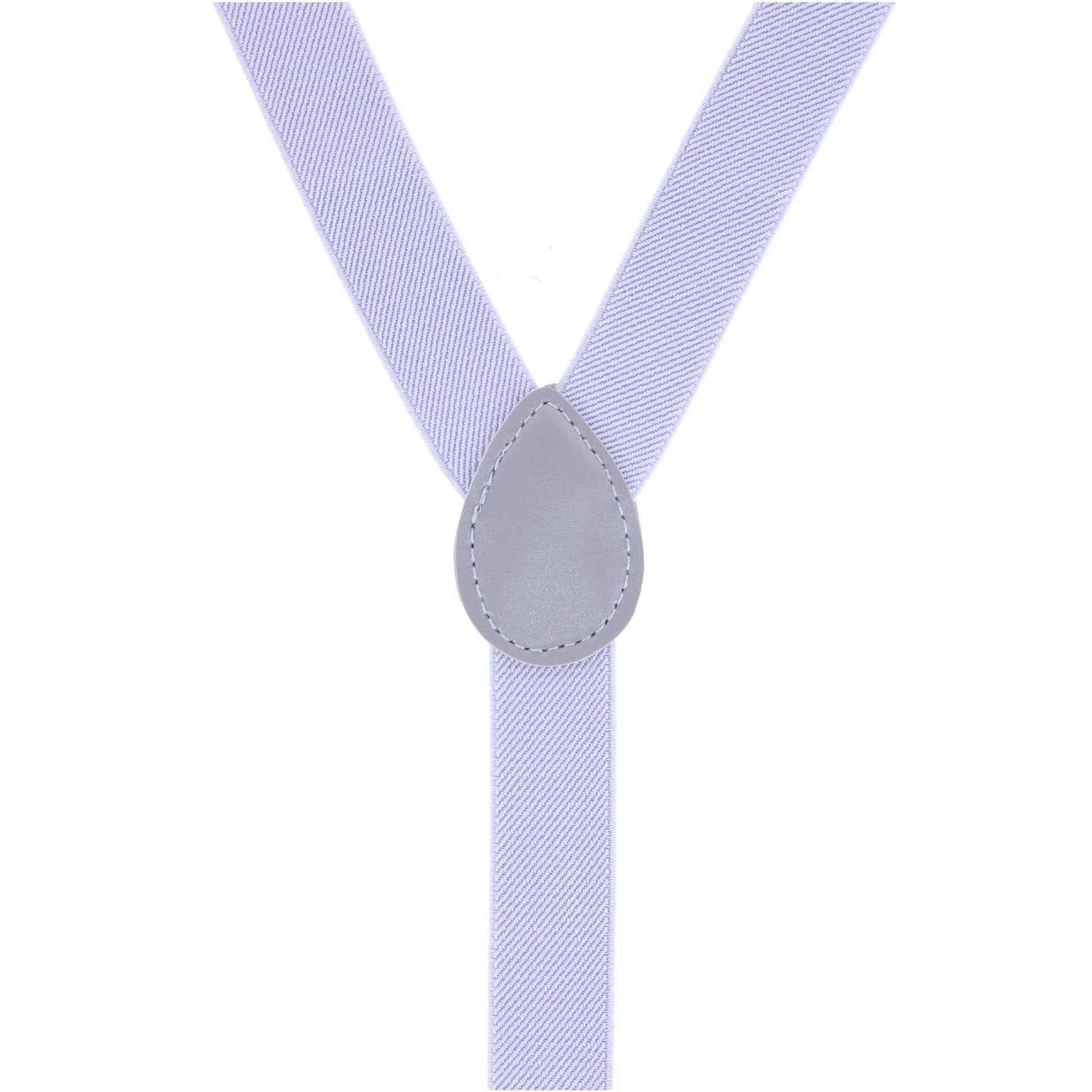 CTM® Men's Solid Fashion Color Bow Tie and Suspender Set - Light Grey