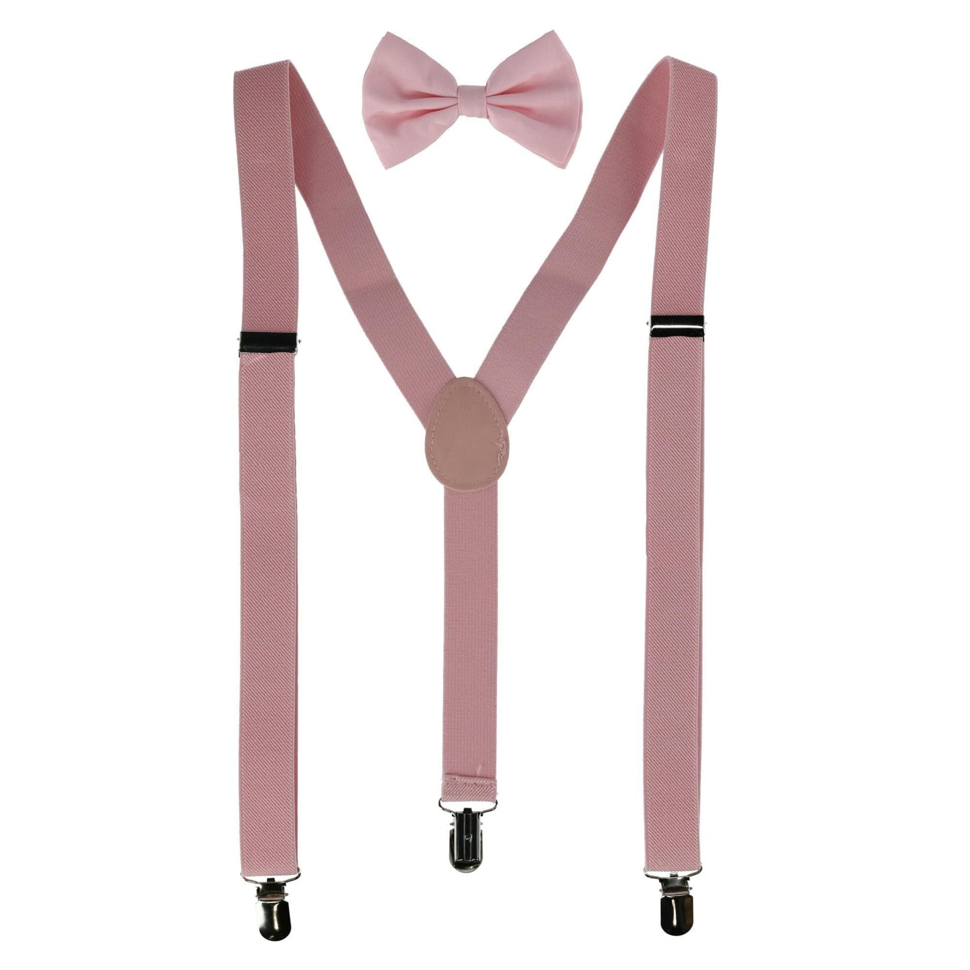 CTM® Men's Solid Fashion Color Bow Tie and Suspender Set