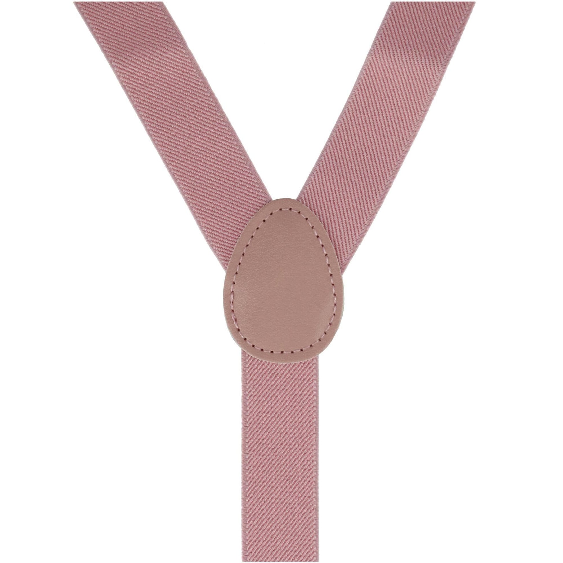 CTM® Men's Solid Fashion Color Bow Tie and Suspender Set - Light Pink
