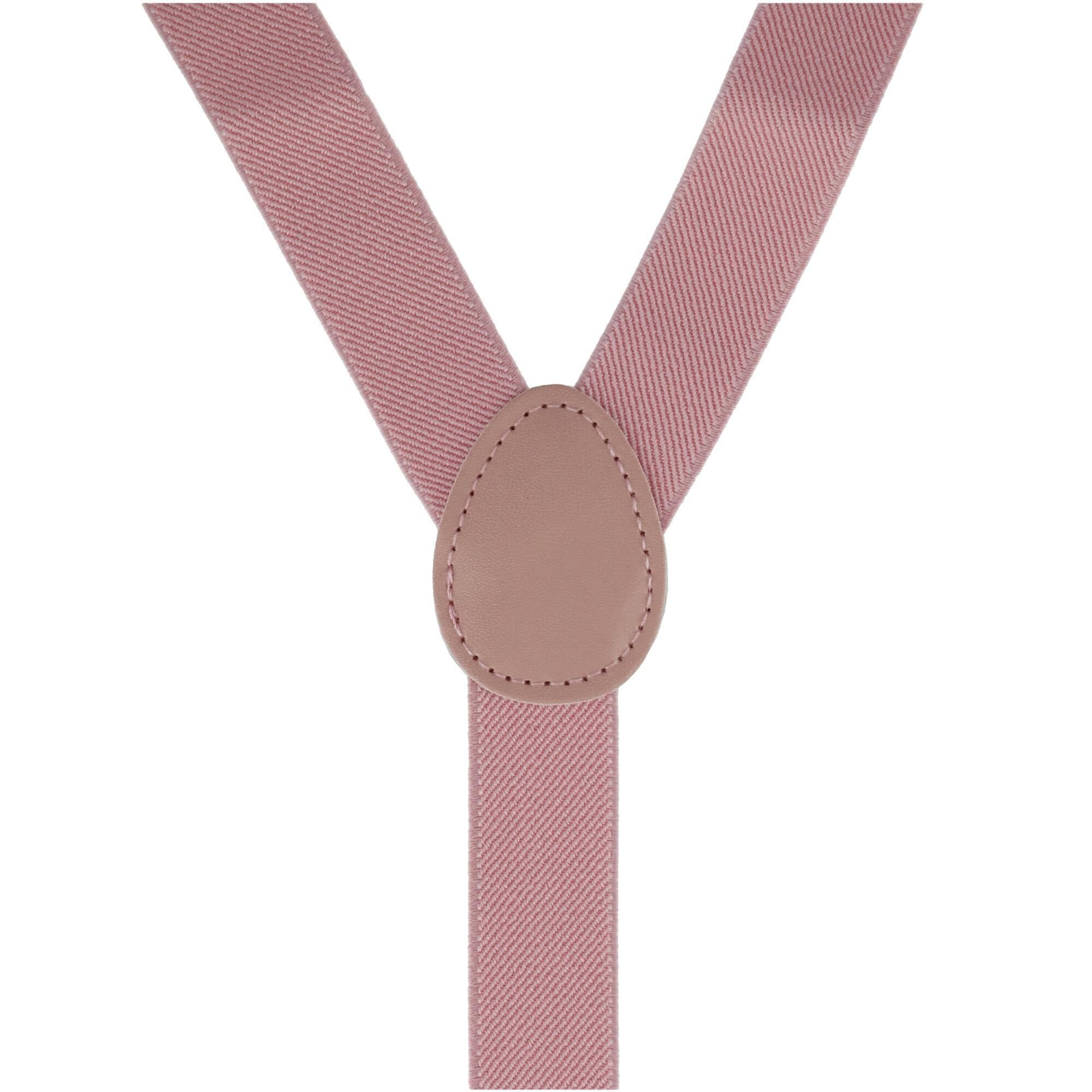CTM® Men's Solid Fashion Color Bow Tie and Suspender Set - Light Pink