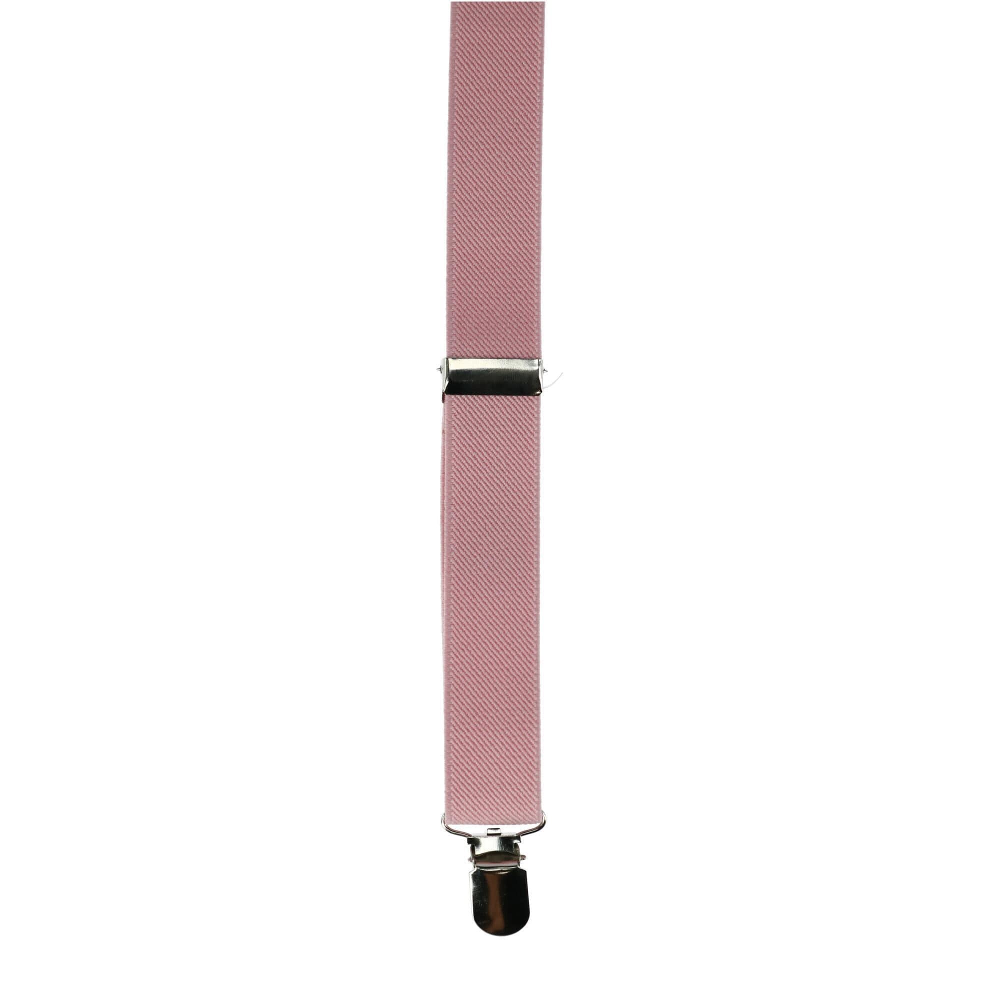 CTM® Men's Solid Fashion Color Bow Tie and Suspender Set - Light Pink