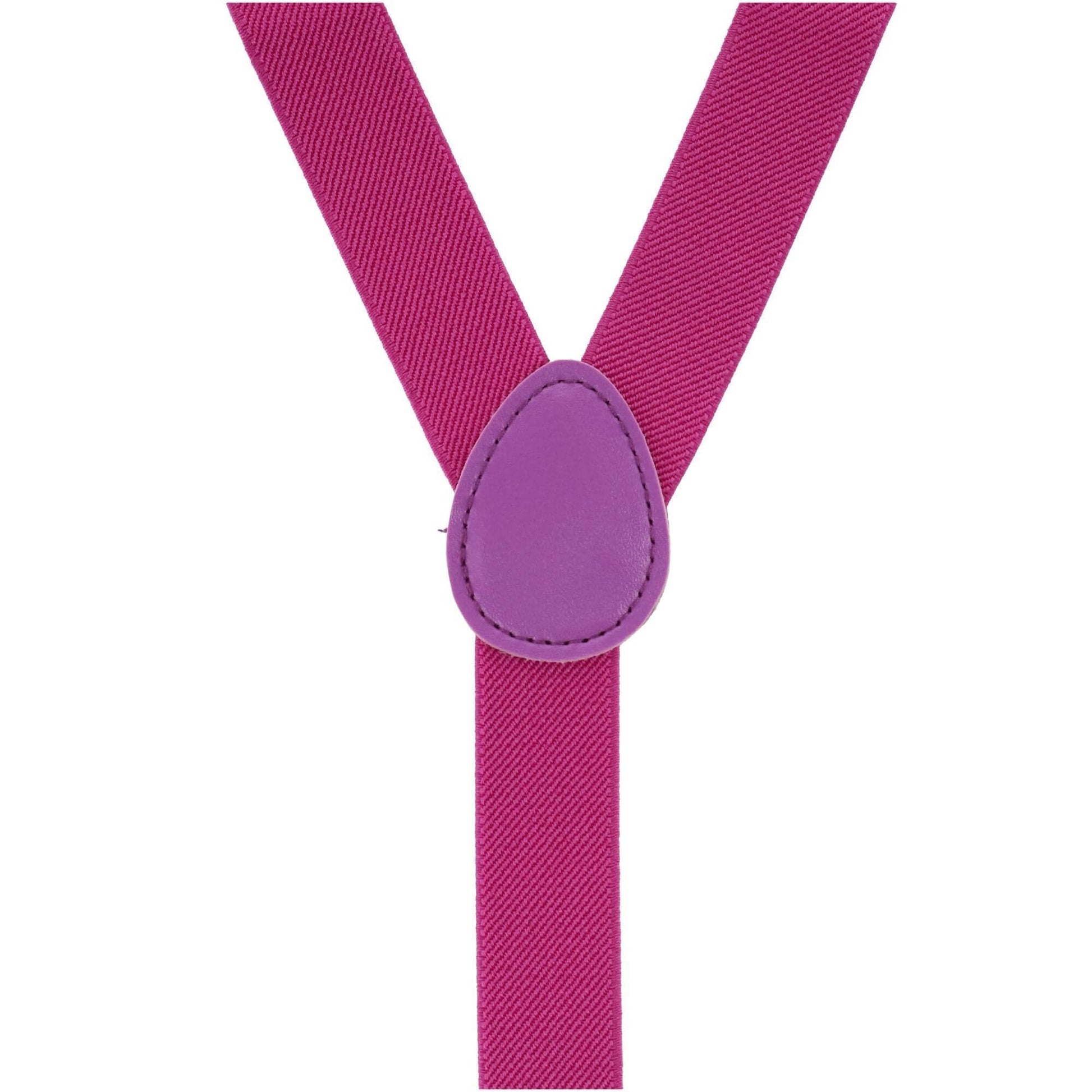 CTM® Men's Solid Fashion Color Bow Tie and Suspender Set - Magenta