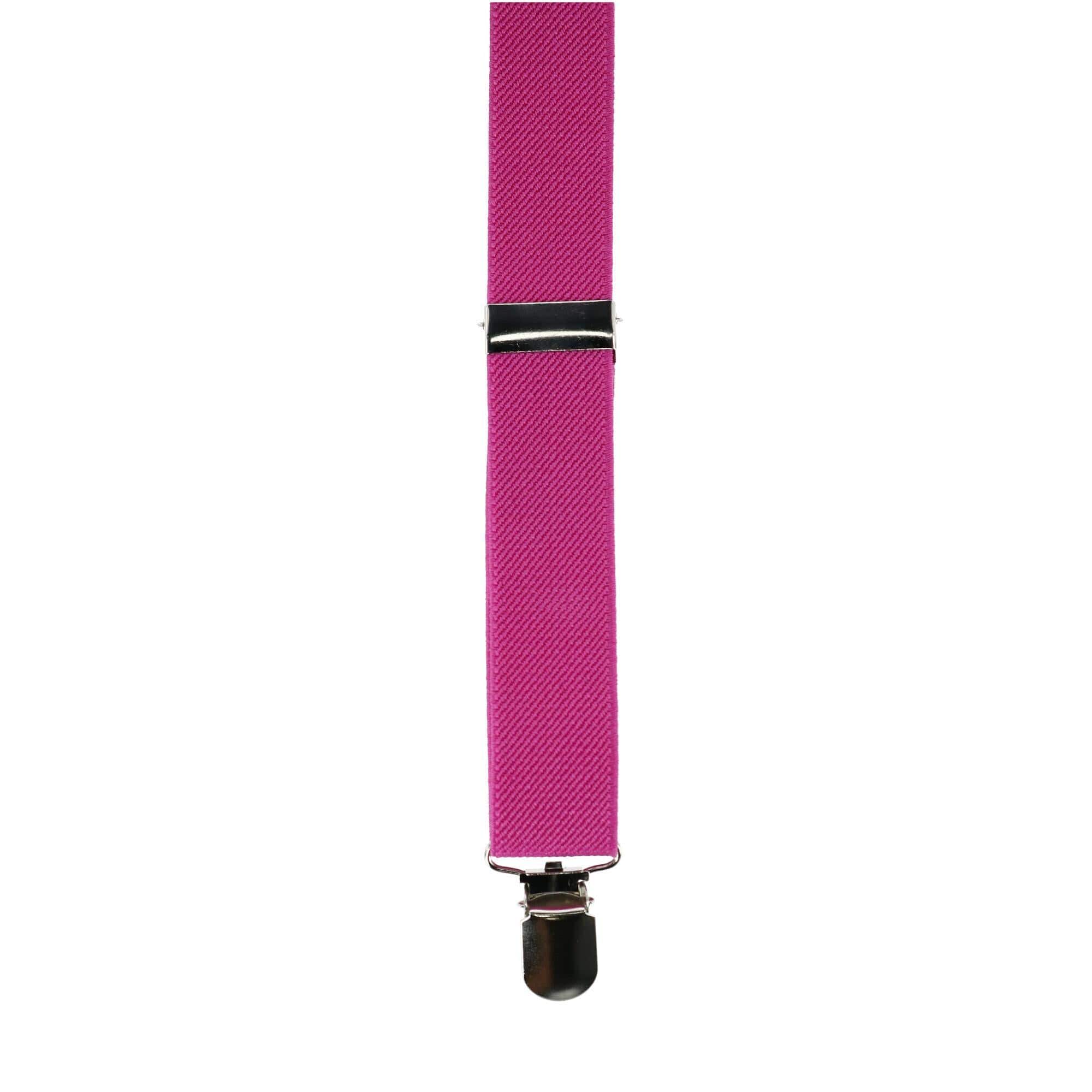 CTM® Men's Solid Fashion Color Bow Tie and Suspender Set - Magenta
