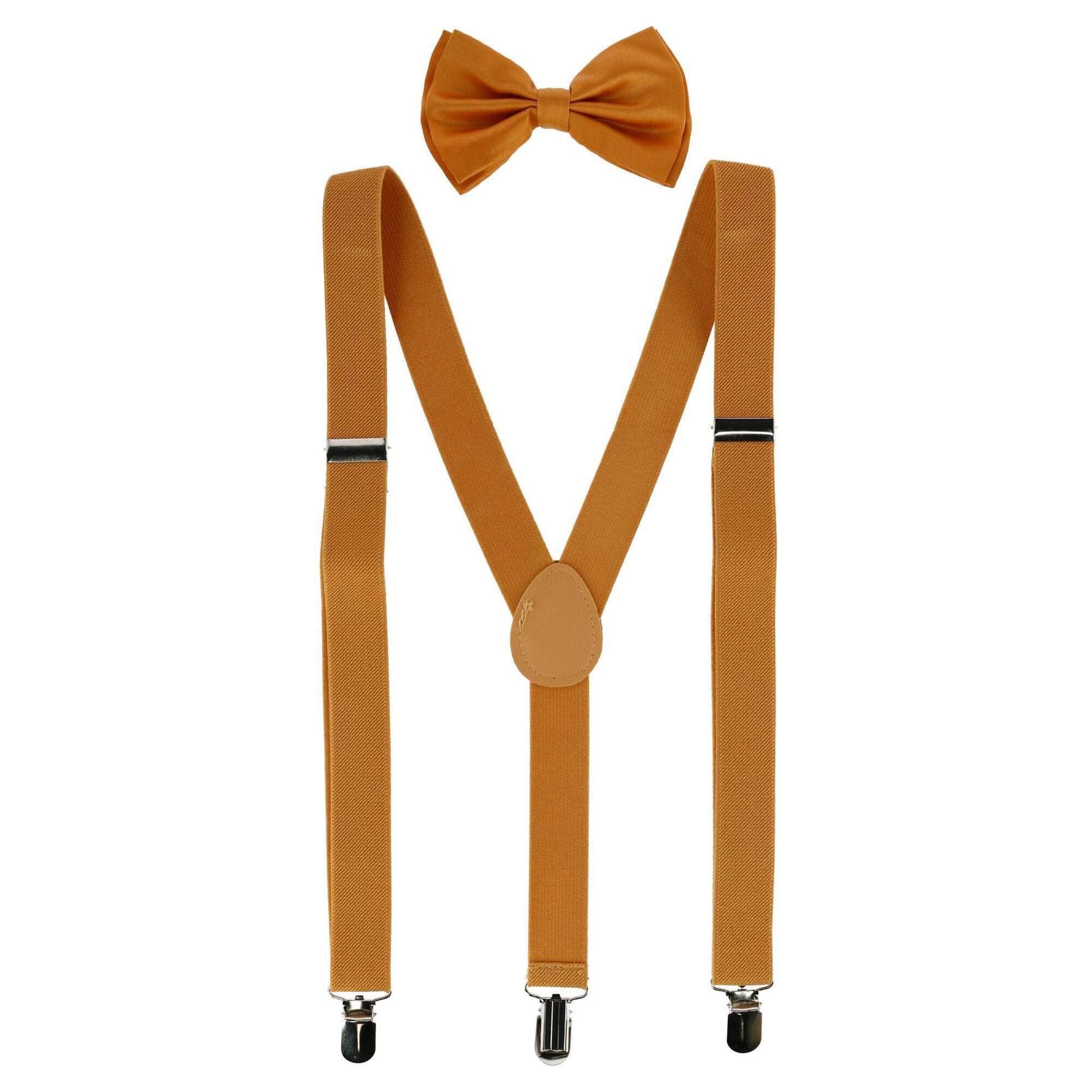 CTM® Men's Solid Fashion Color Bow Tie and Suspender Set