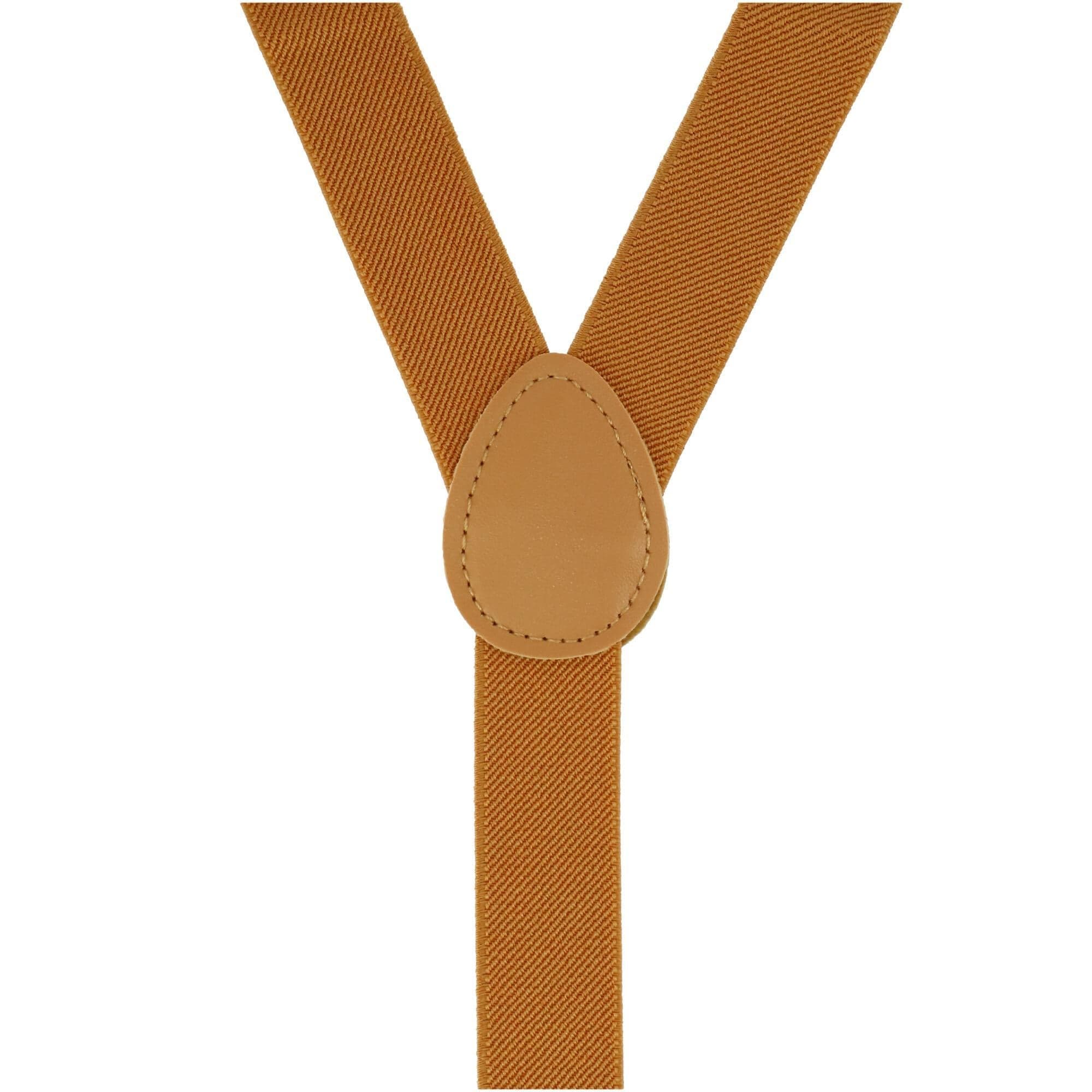 CTM® Men's Solid Fashion Color Bow Tie and Suspender Set - Mustard
