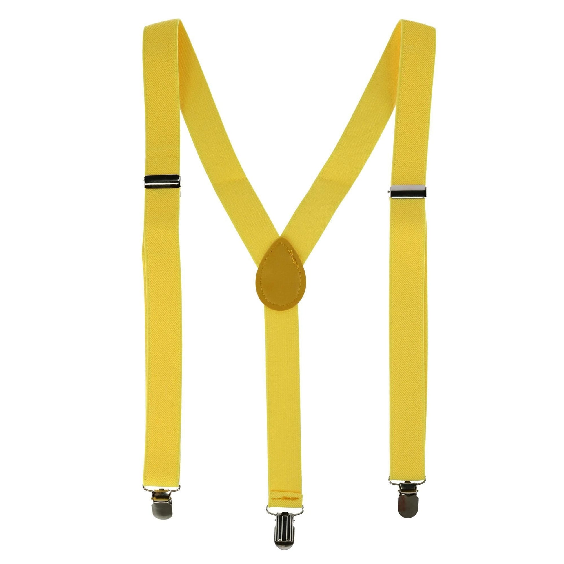 CTM® Men's Solid Fashion Color Bow Tie and Suspender Set - Yellow