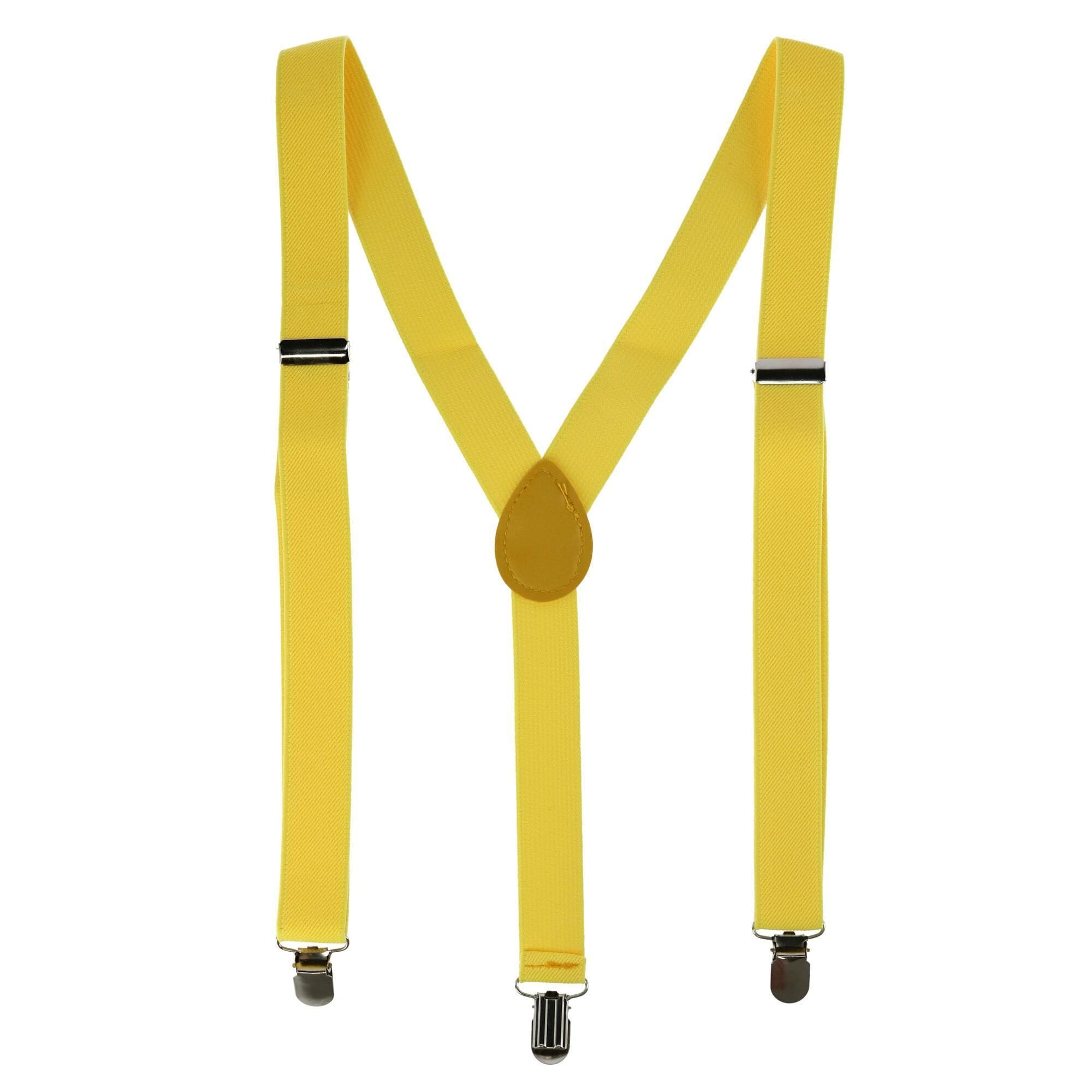 CTM® Men's Solid Fashion Color Bow Tie and Suspender Set - Yellow