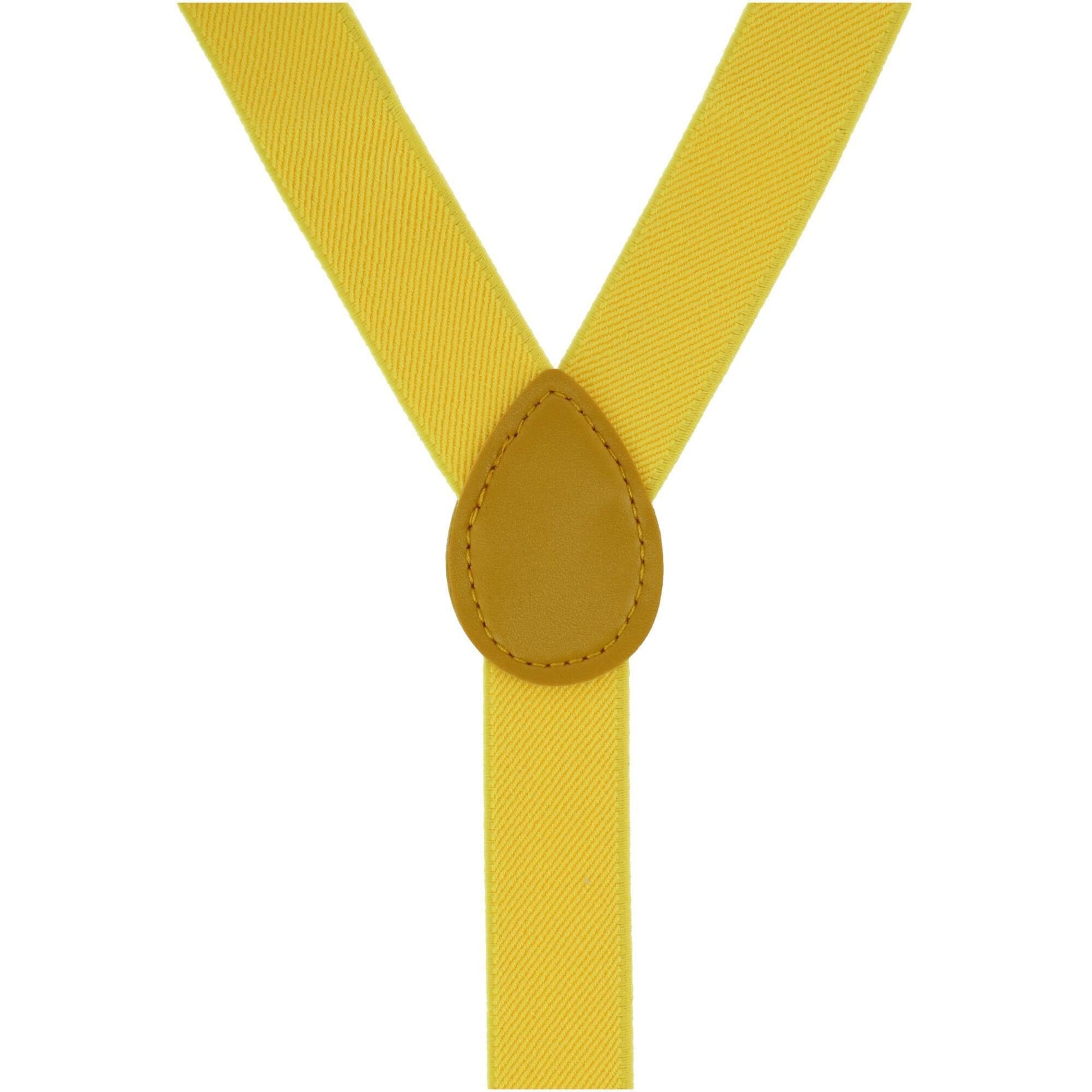 CTM® Men's Solid Fashion Color Bow Tie and Suspender Set - Yellow