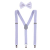 Men's Solid Fashion Color Bow Tie and Suspender Set