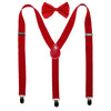 Men's Solid Bow Tie with Suspender Set