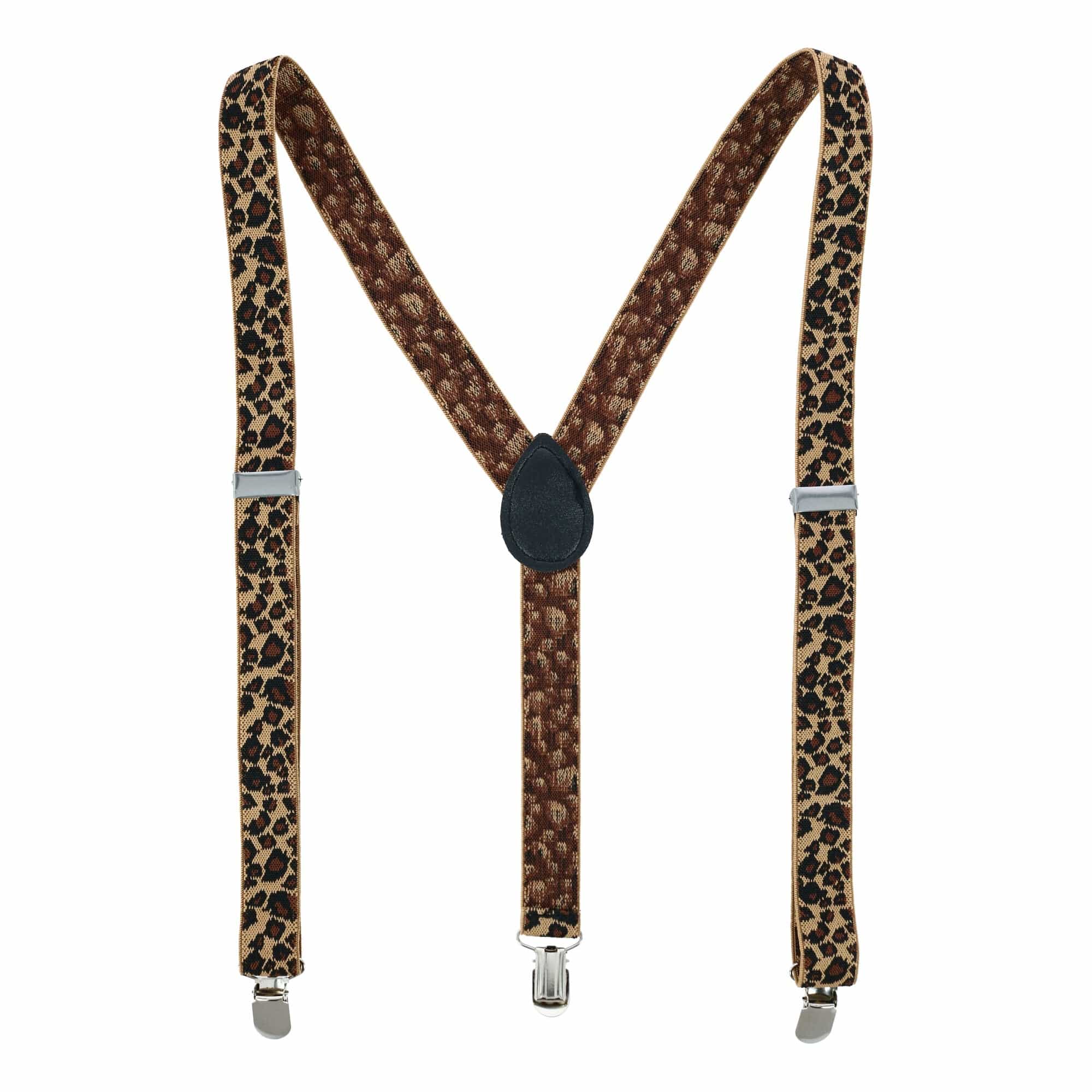 CTM® Women's Leopard Print Clip-End Suspenders