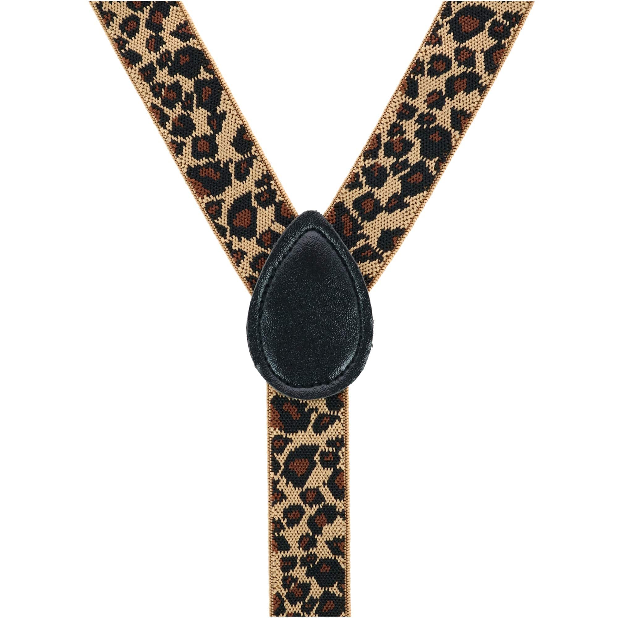 CTM® Women's Leopard Print Clip-End Suspenders - Leopard