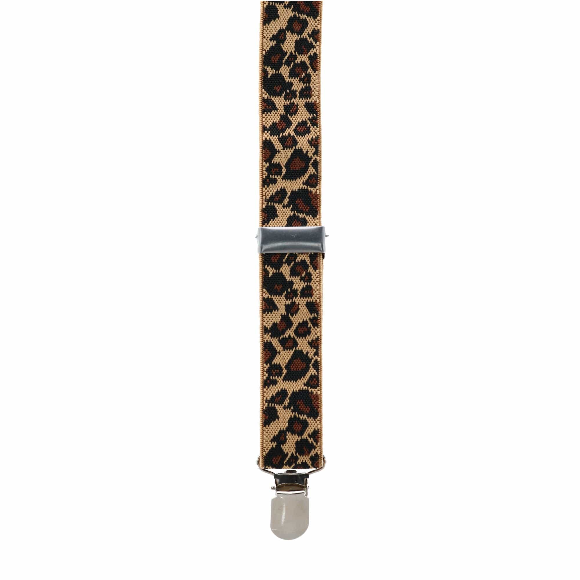 CTM® Women's Leopard Print Clip-End Suspenders - Leopard