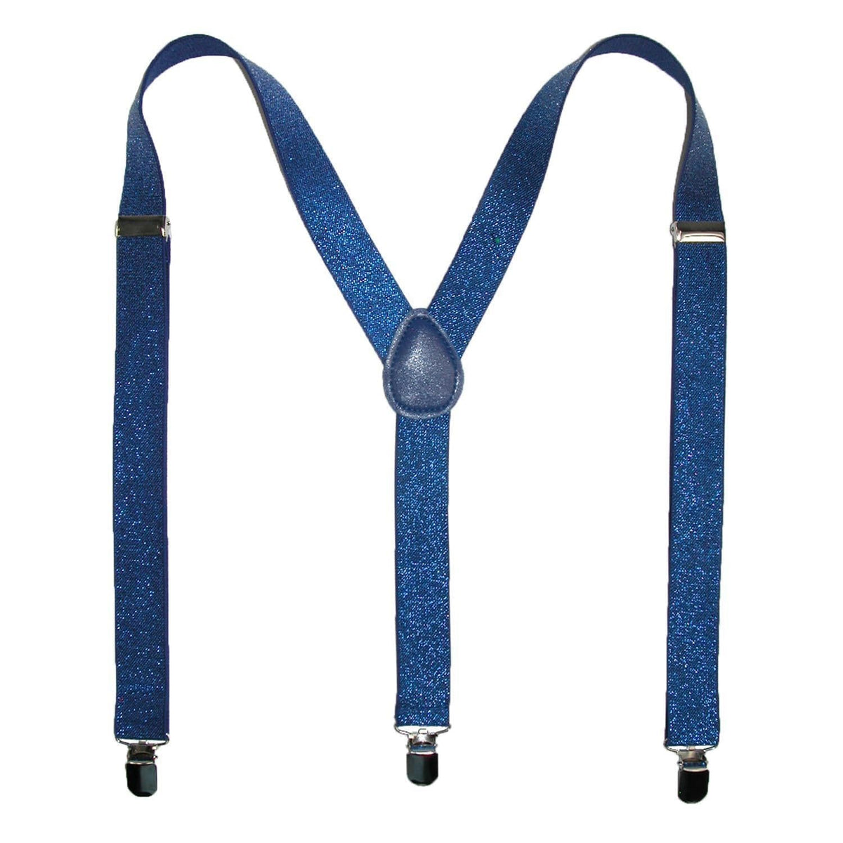 CTM® Women's Elastic Glitter Clip-End Suspenders