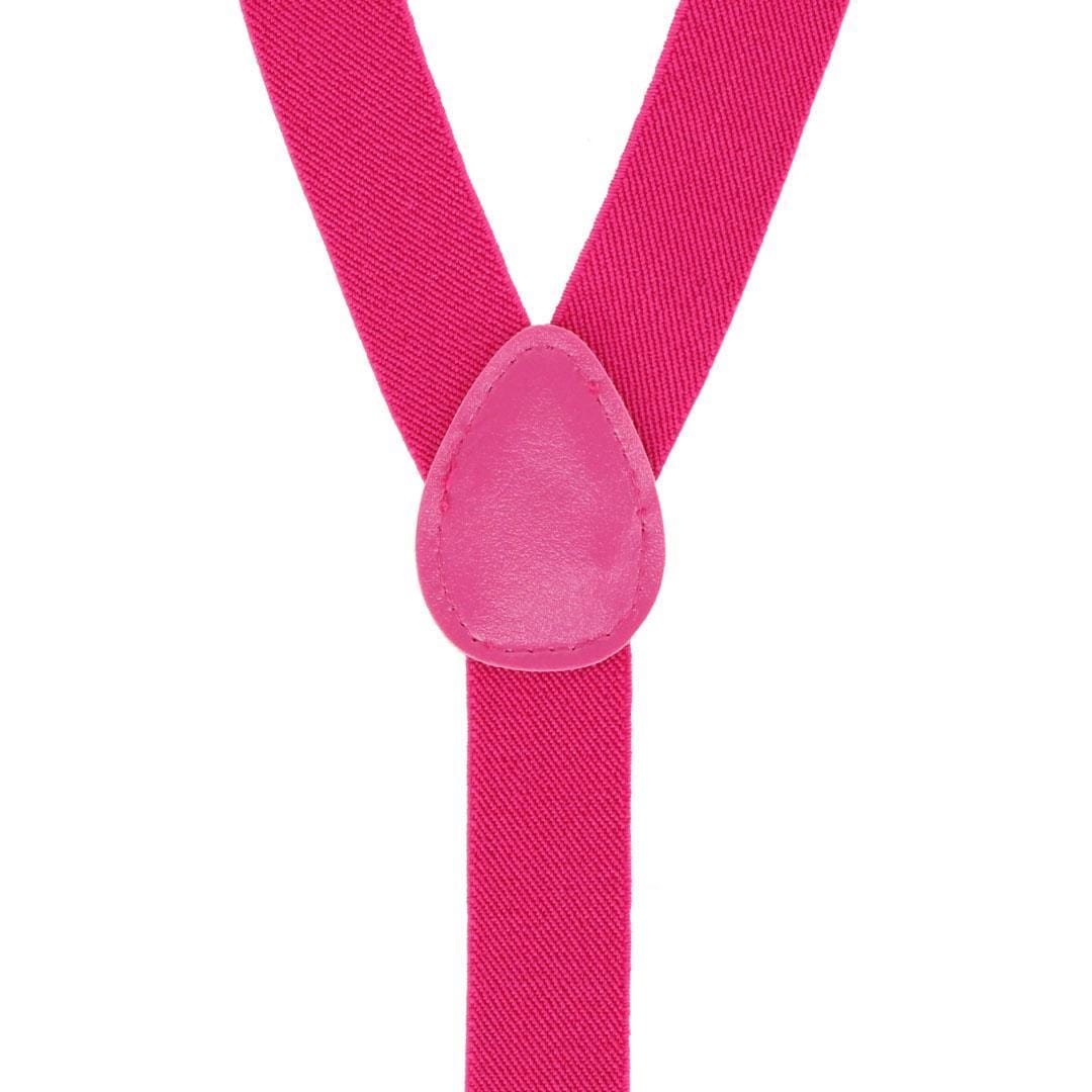 CTM® Women's Elastic Glitter Clip-End Suspenders - Hot Pink