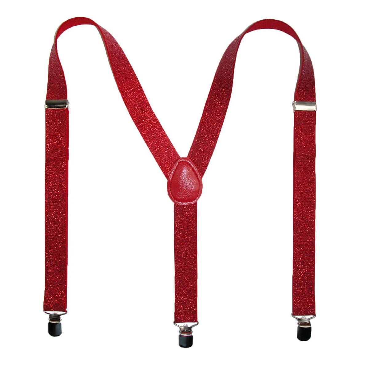 CTM® Women's Elastic Glitter Clip-End Suspenders
