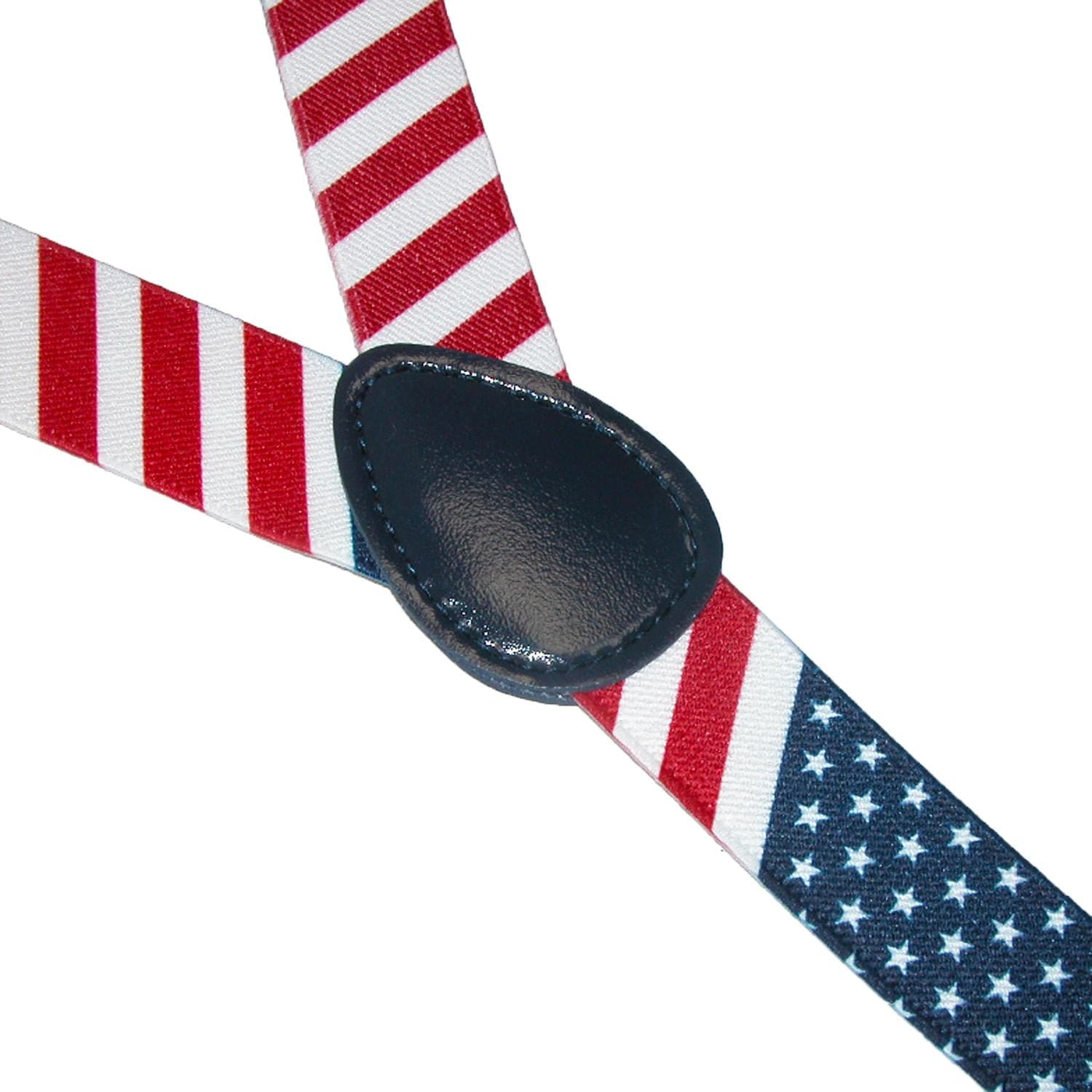 CTM® Elastic Stars and Stripes American Flag Clip-End Suspenders - American Flag