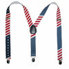 Elastic Stars and Stripes American Flag Clip-End Suspenders