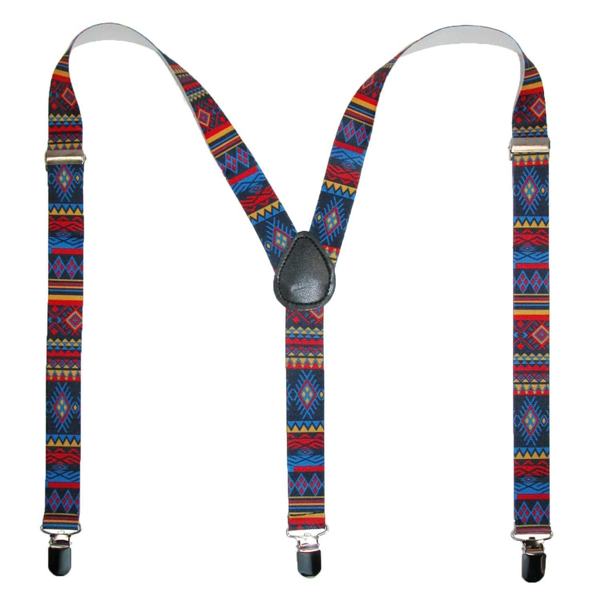 CTM® Women's Elastic Aztec Pattern Clip-End Suspenders - Aztec Print
