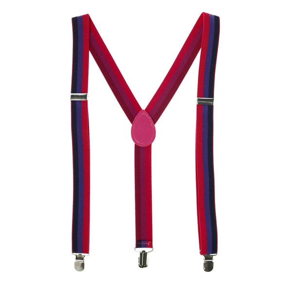 Striped Bi Pride Clip-End Suspenders
