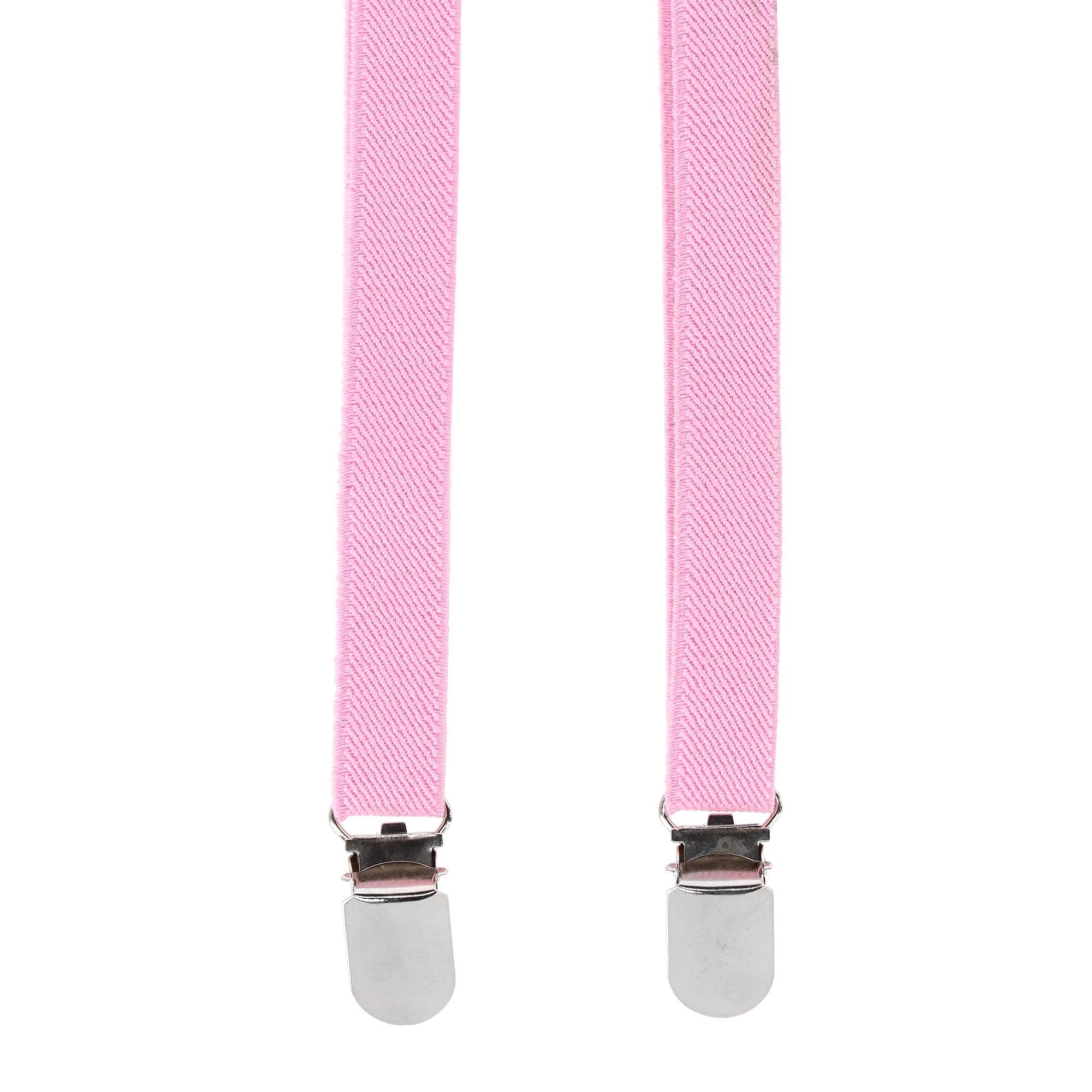CTM® Women's Thin Adjustable Elastic Clip-End Y-Back Suspenders - Pink