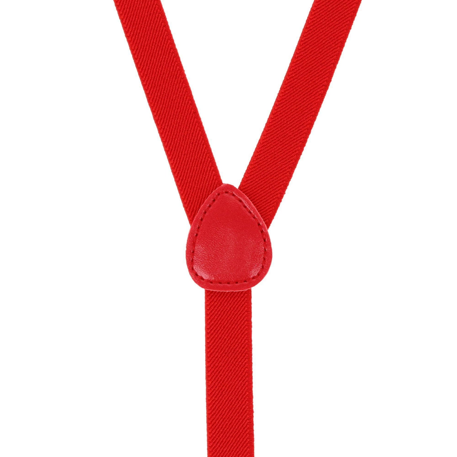 CTM® Women's Thin Adjustable Elastic Clip-End Y-Back Suspenders - Red