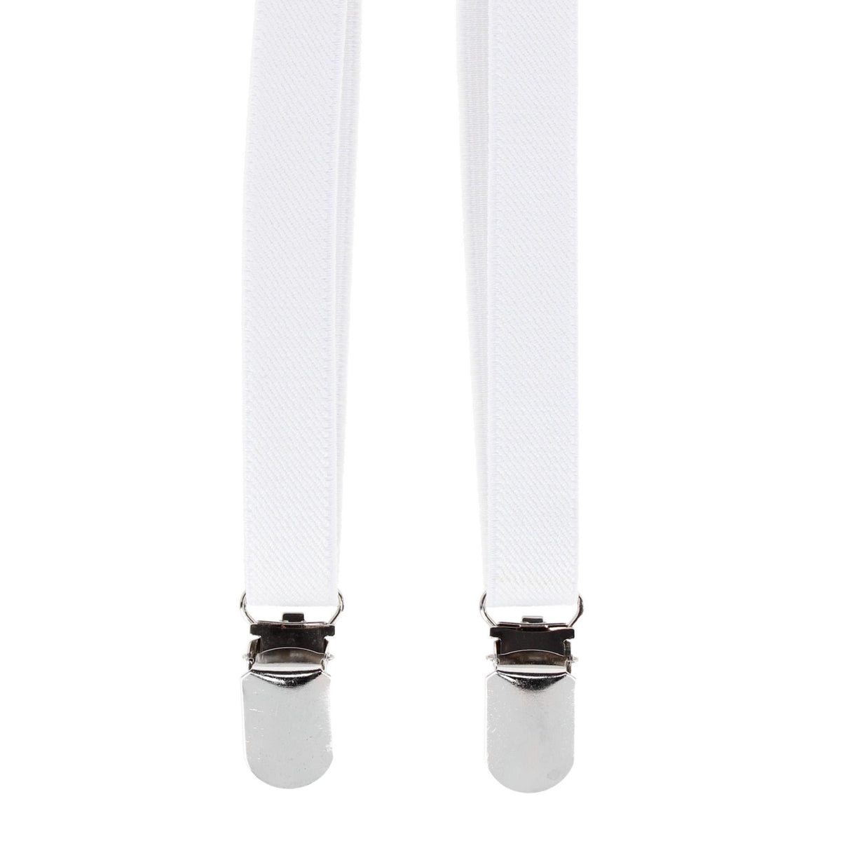 CTM® Women's Thin Adjustable Elastic Clip-End Y-Back Suspenders - White