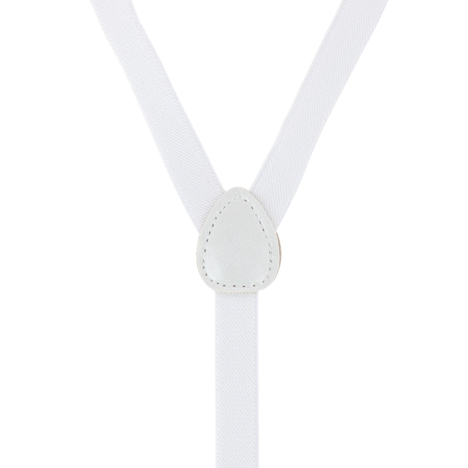 CTM® Women's Thin Adjustable Elastic Clip-End Y-Back Suspenders - White
