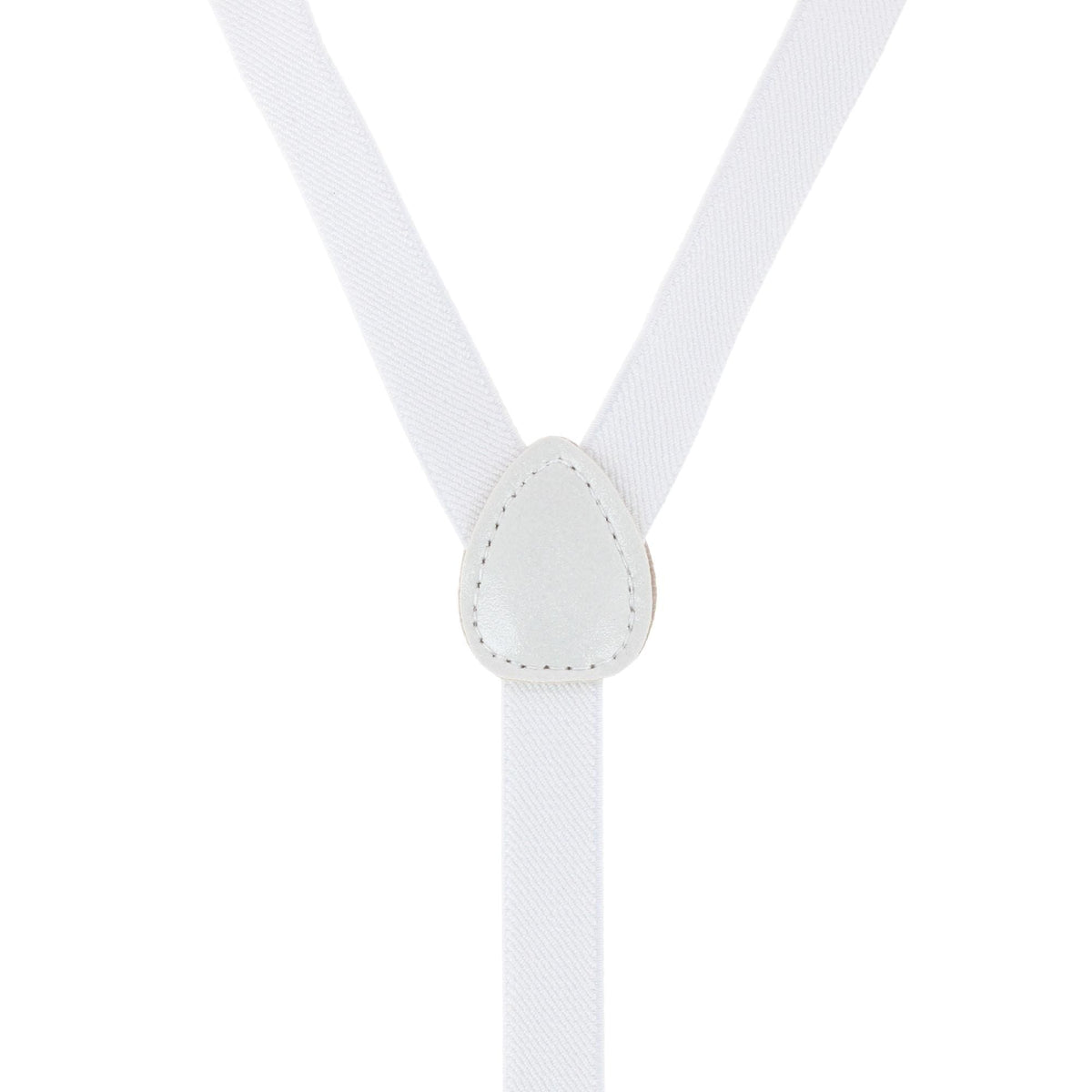 CTM® Women's Thin Adjustable Elastic Clip-End Y-Back Suspenders - White