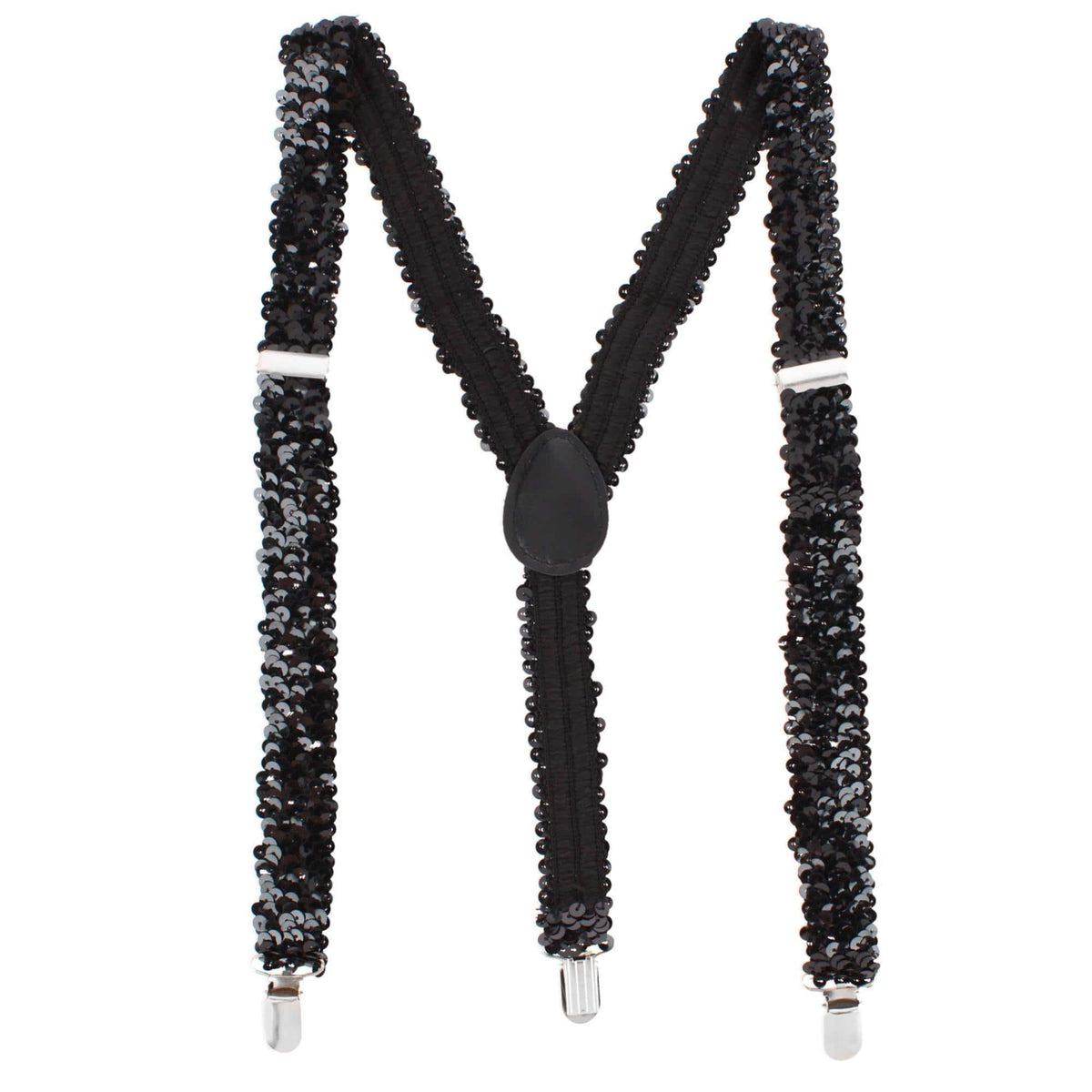 CTM® Women's Elastic Sequins Clip-End Suspenders