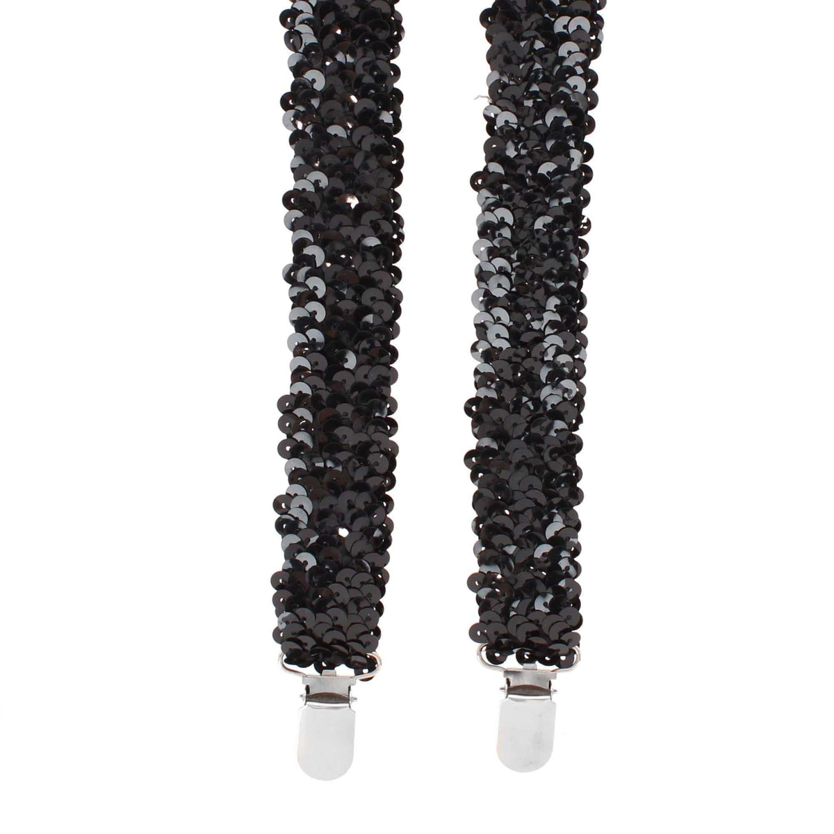 CTM® Women's Elastic Sequins Clip-End Suspenders - Black