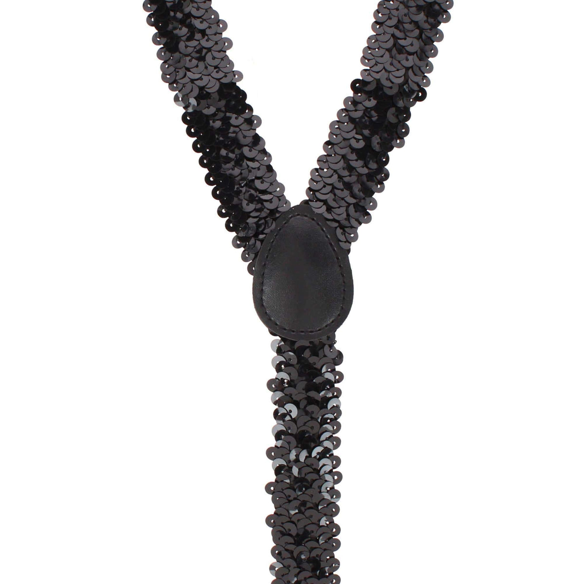 CTM® Women's Elastic Sequins Clip-End Suspenders - Black
