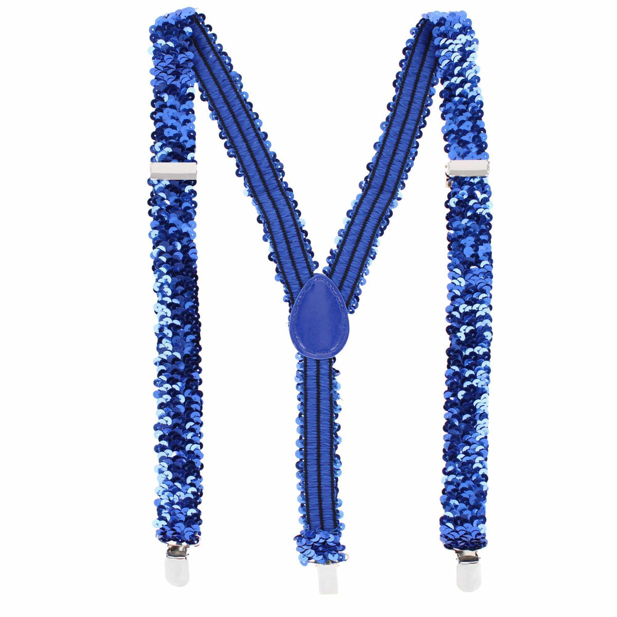 CTM® Women's Elastic Sequins Clip-End Suspenders