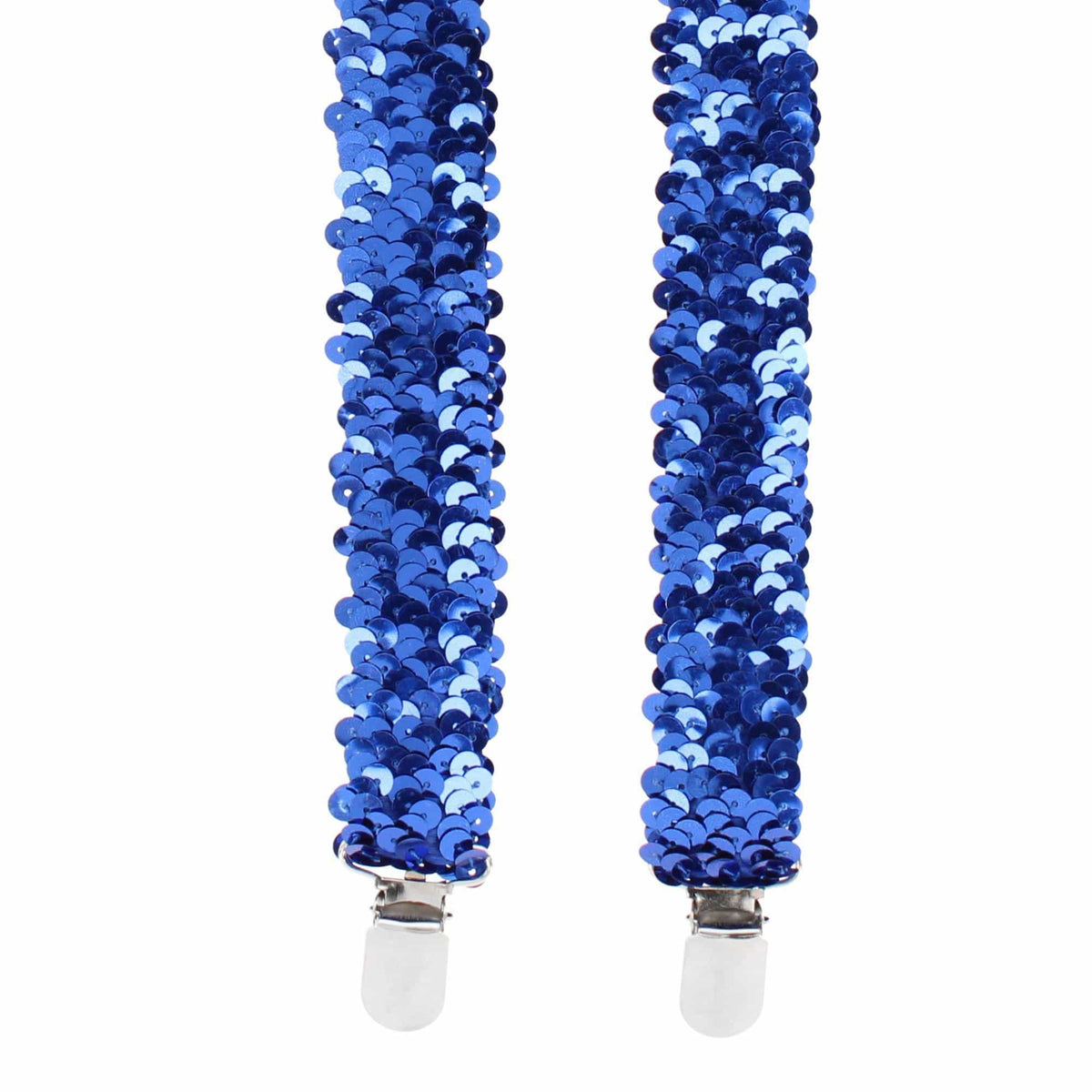 CTM® Women's Elastic Sequins Clip-End Suspenders - Blue