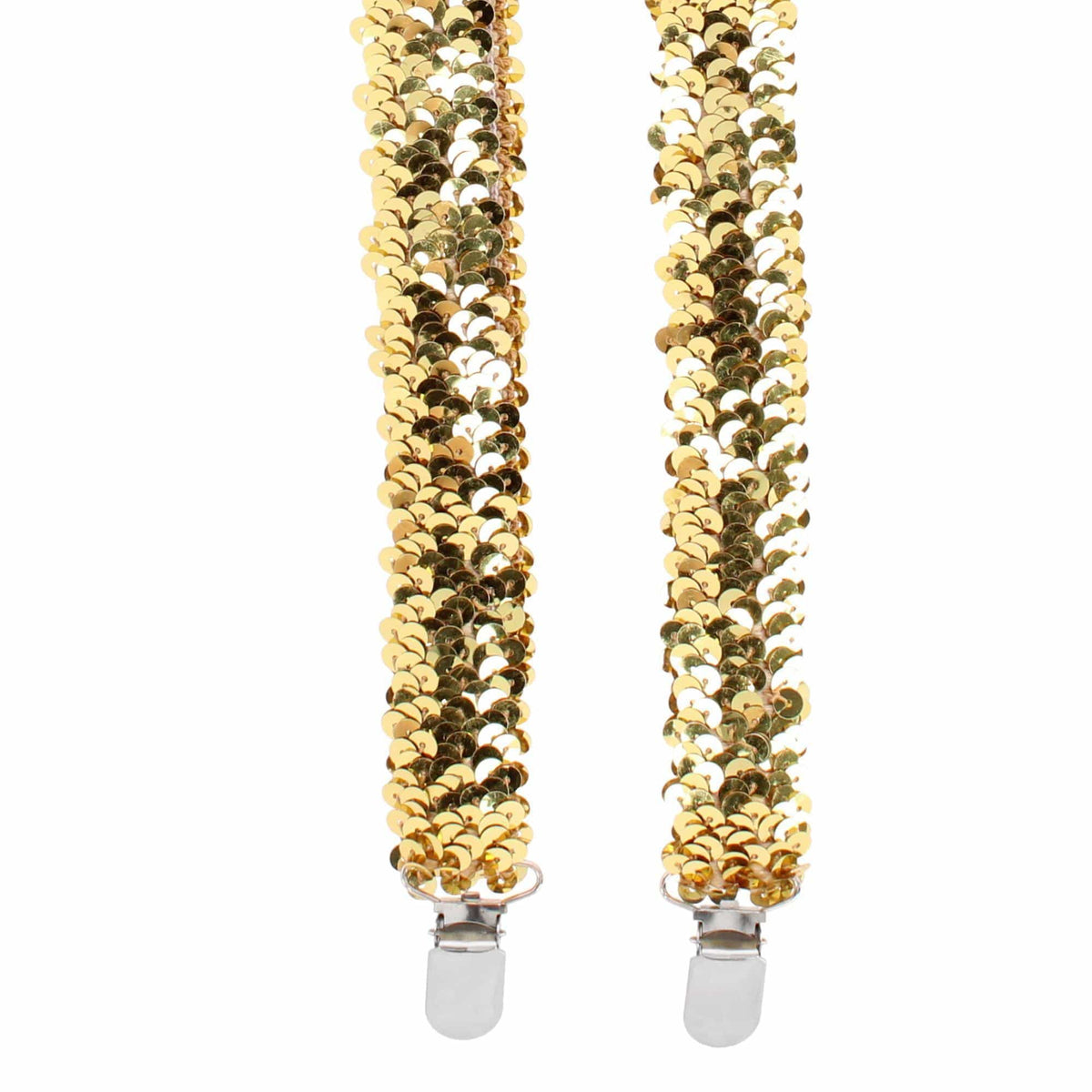 CTM® Women's Elastic Sequins Clip-End Suspenders - Gold