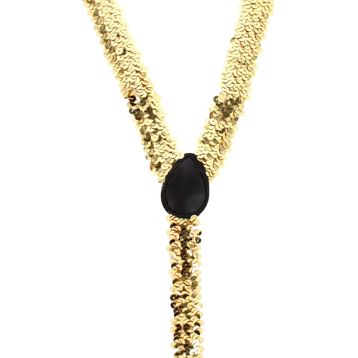 CTM® Women's Elastic Sequins Clip-End Suspenders - Gold