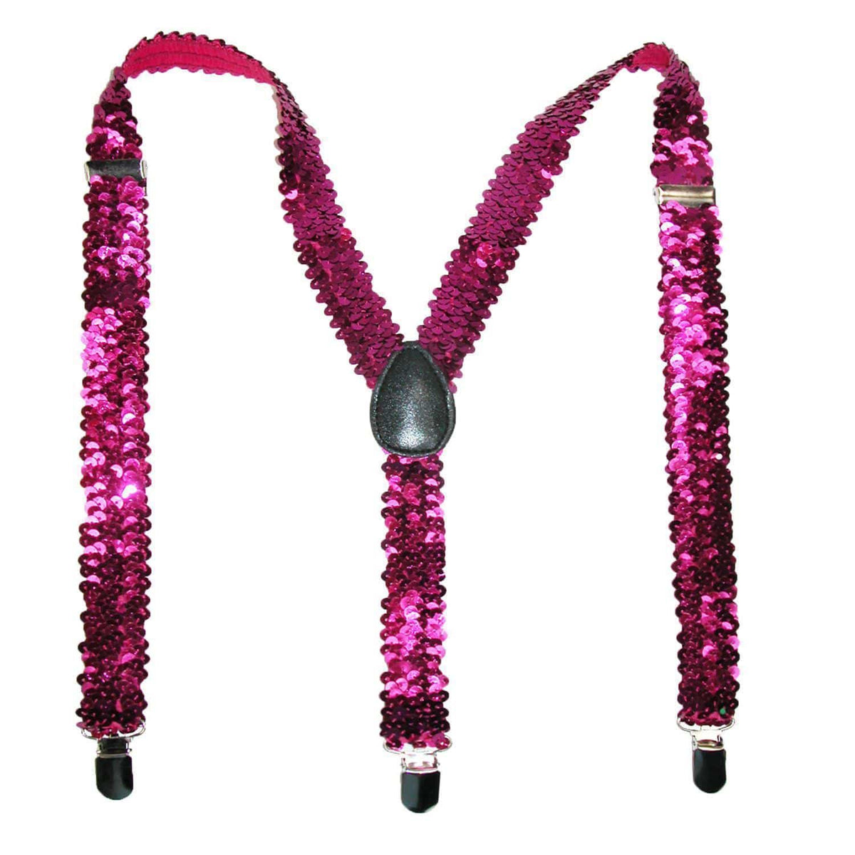 CTM® Women's Elastic Sequins Clip-End Suspenders