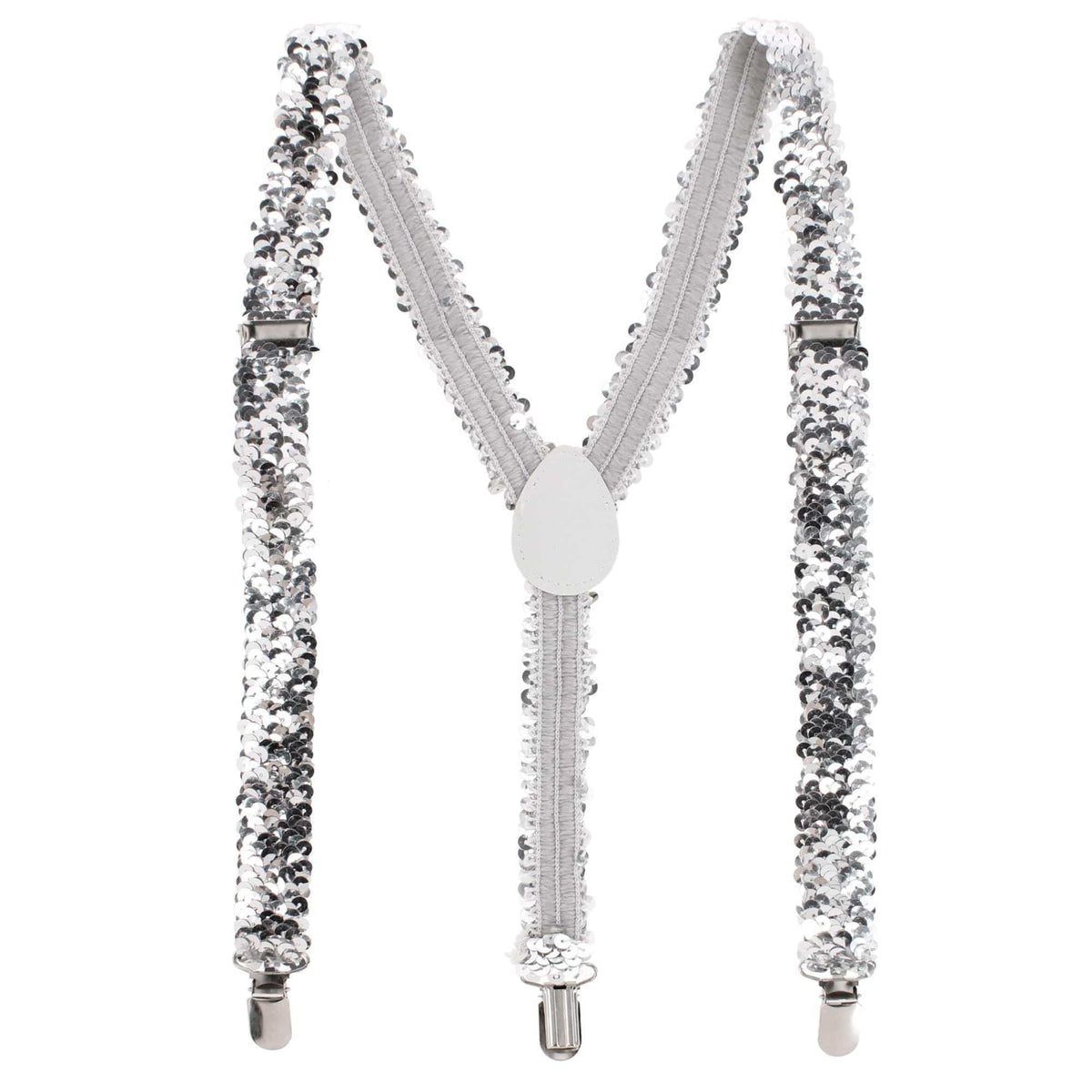 CTM® Women's Elastic Sequins Clip-End Suspenders