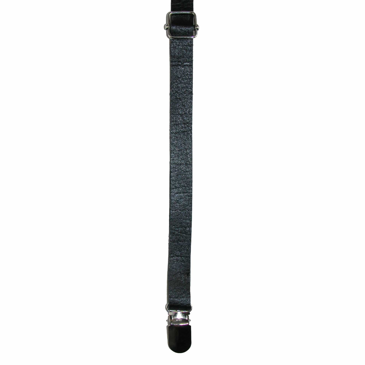 CTM® Faux Leather Slim Clip-End Suspenders - Black