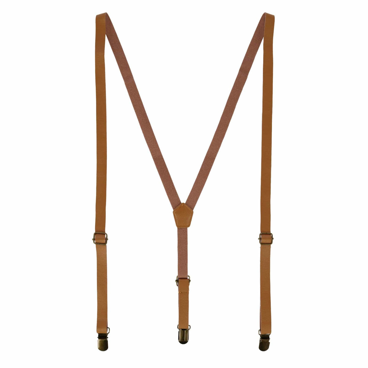 CTM® Faux Leather Slim Clip-End Suspenders