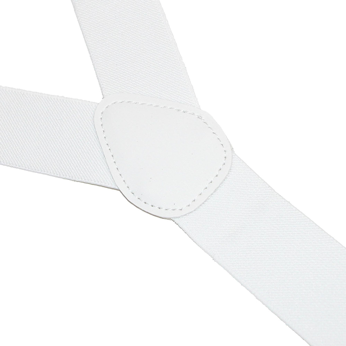 CTM® Elastic Solid White Clip-End Suspenders - White