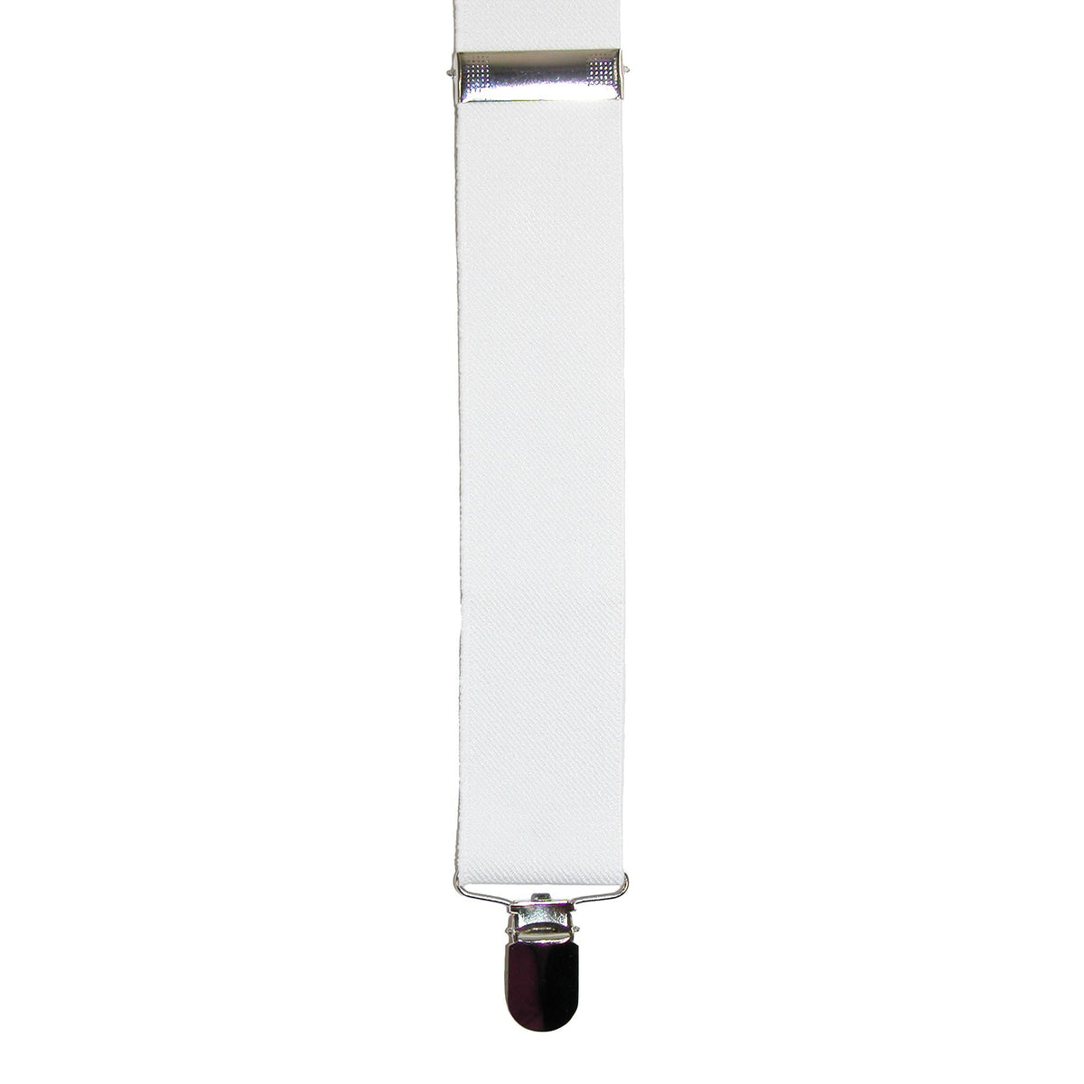 CTM® Elastic Solid White Clip-End Suspenders - White